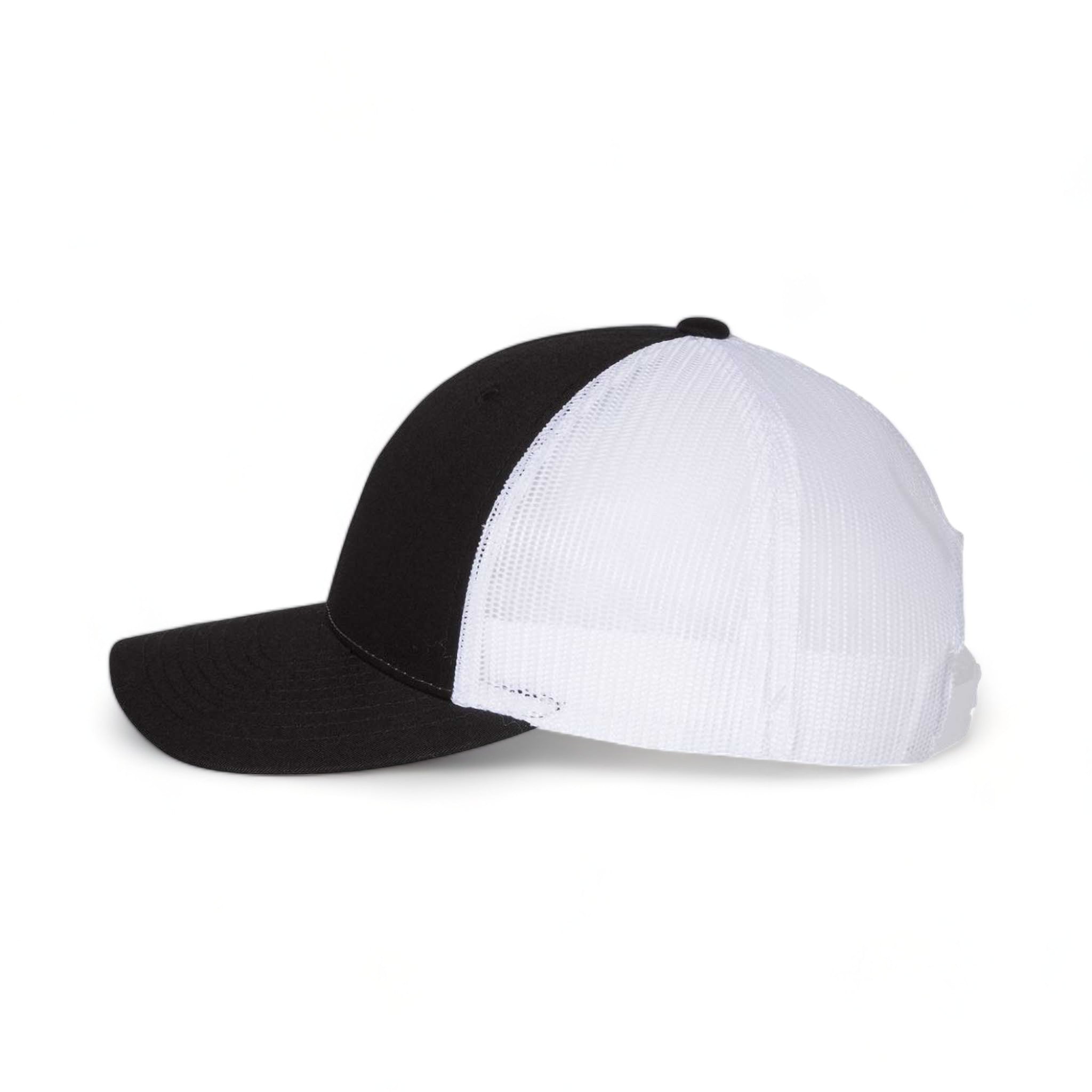 Side view of Richardson 115 custom hat in black and white