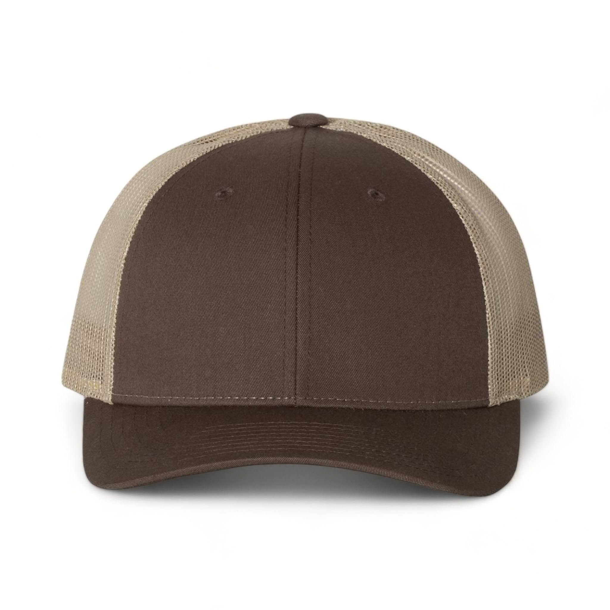 Front view of Richardson 115 custom hat in brown and khaki