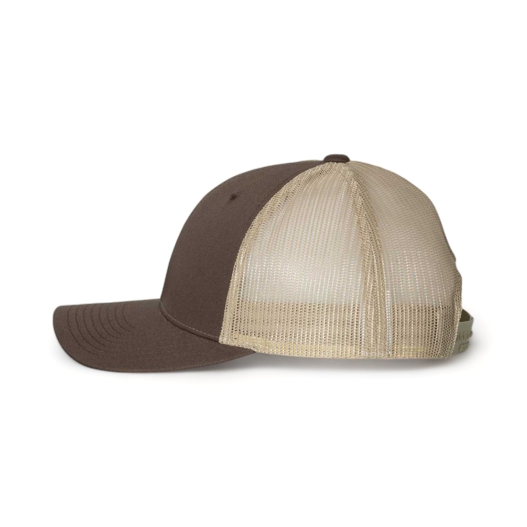 Side view of Richardson 115 custom hat in brown and khaki