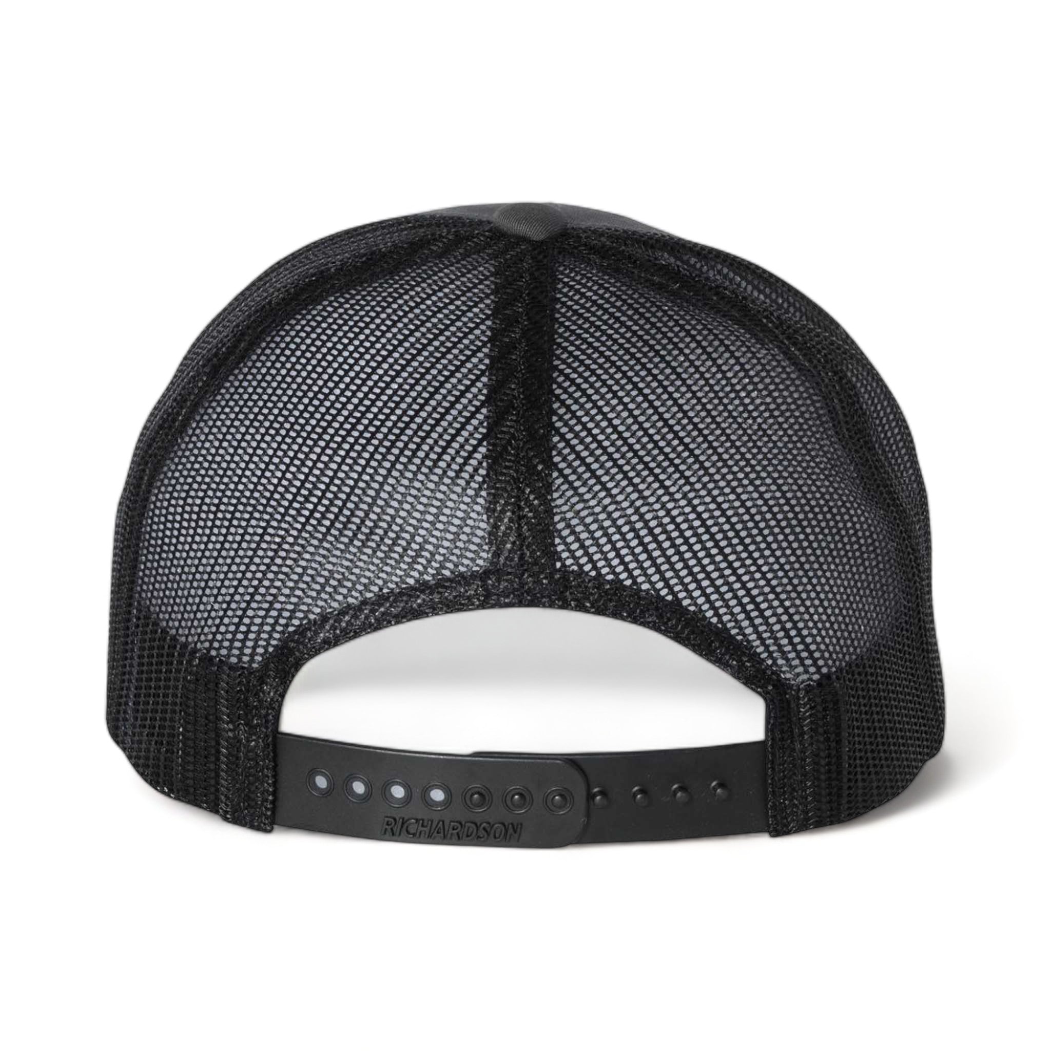 Back view of Richardson 115 custom hat in charcoal and black