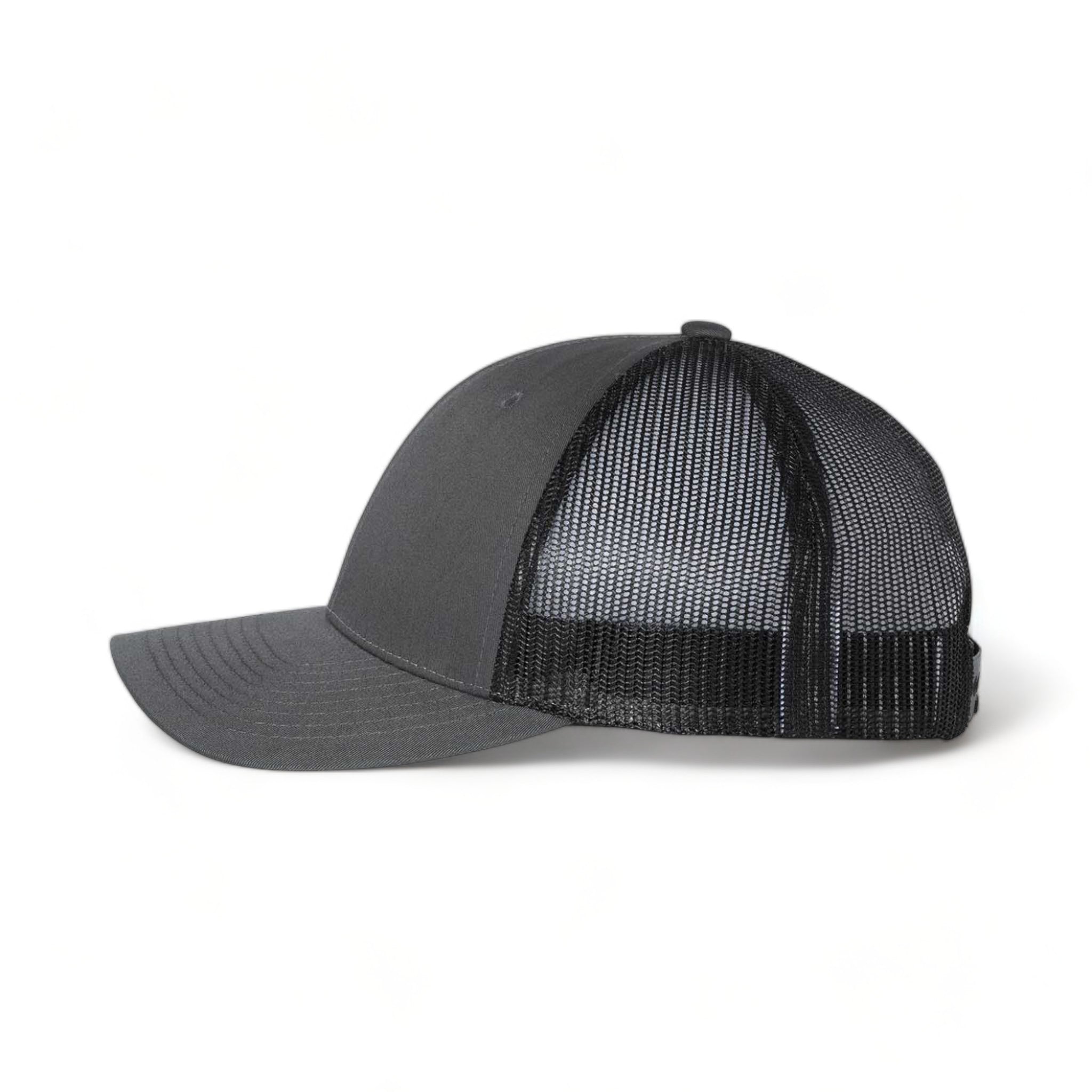 Side view of Richardson 115 custom hat in charcoal and black
