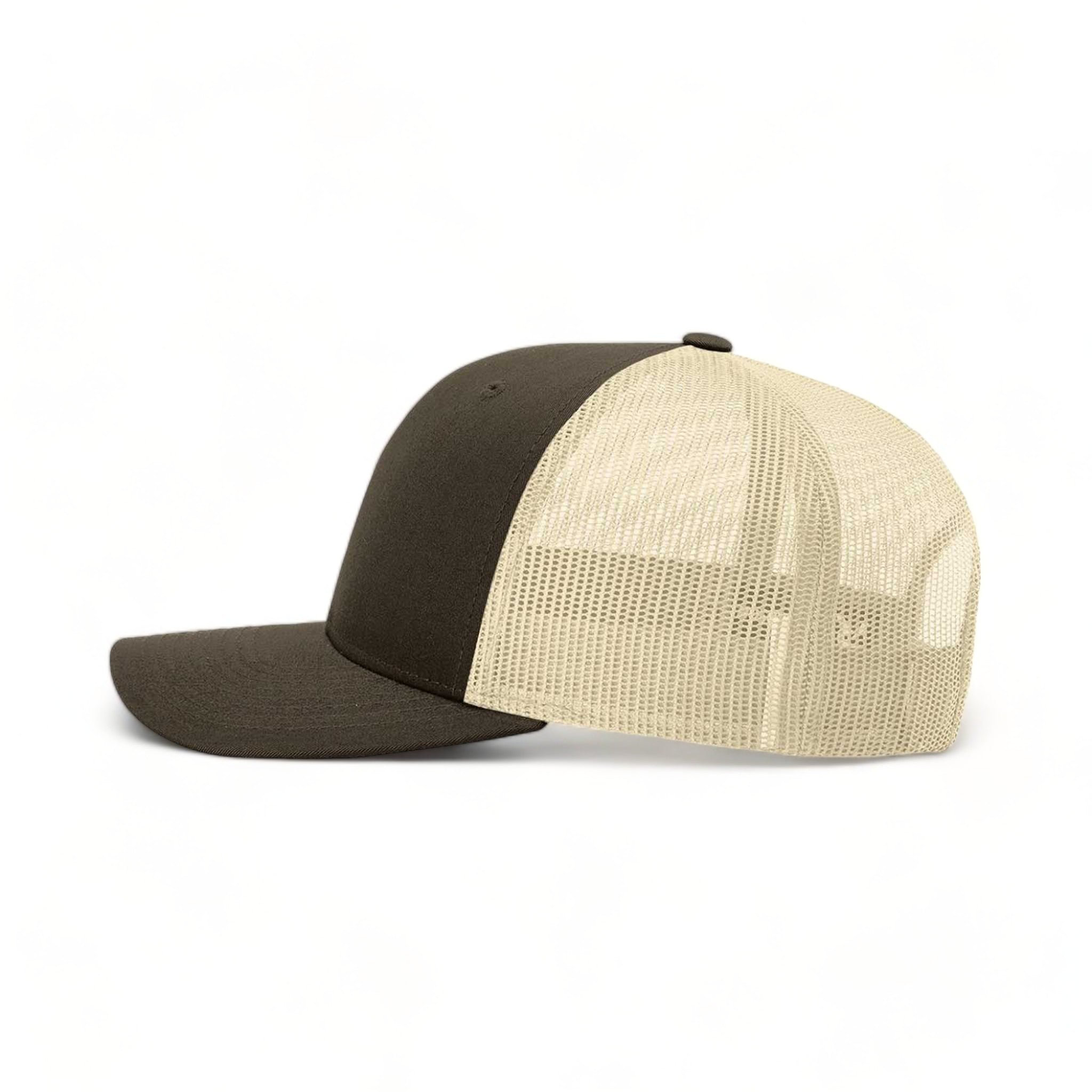 Side view of Richardson 115 custom hat in chocolate chip and birch