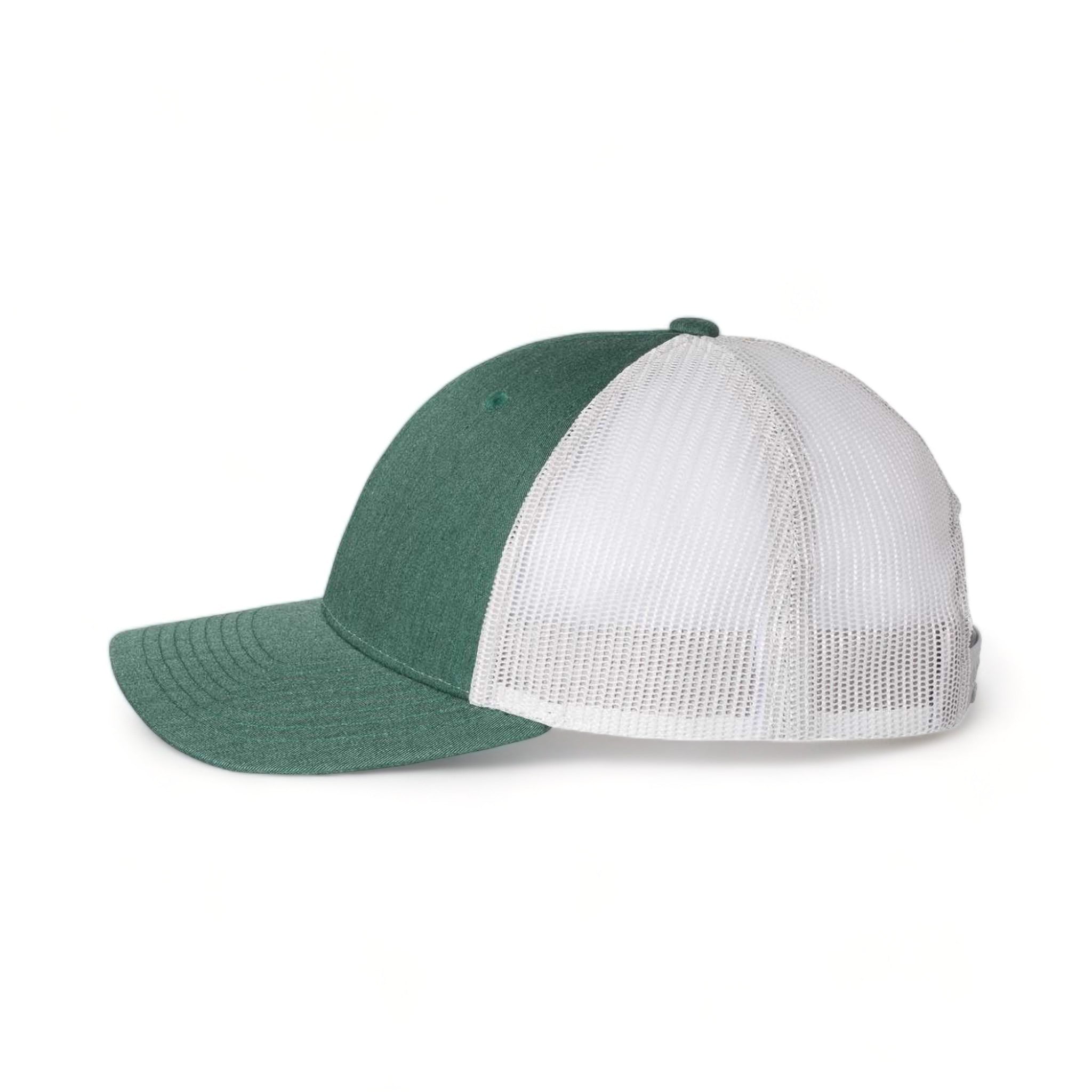 Side view of Richardson 115 custom hat in heather dark green and silver