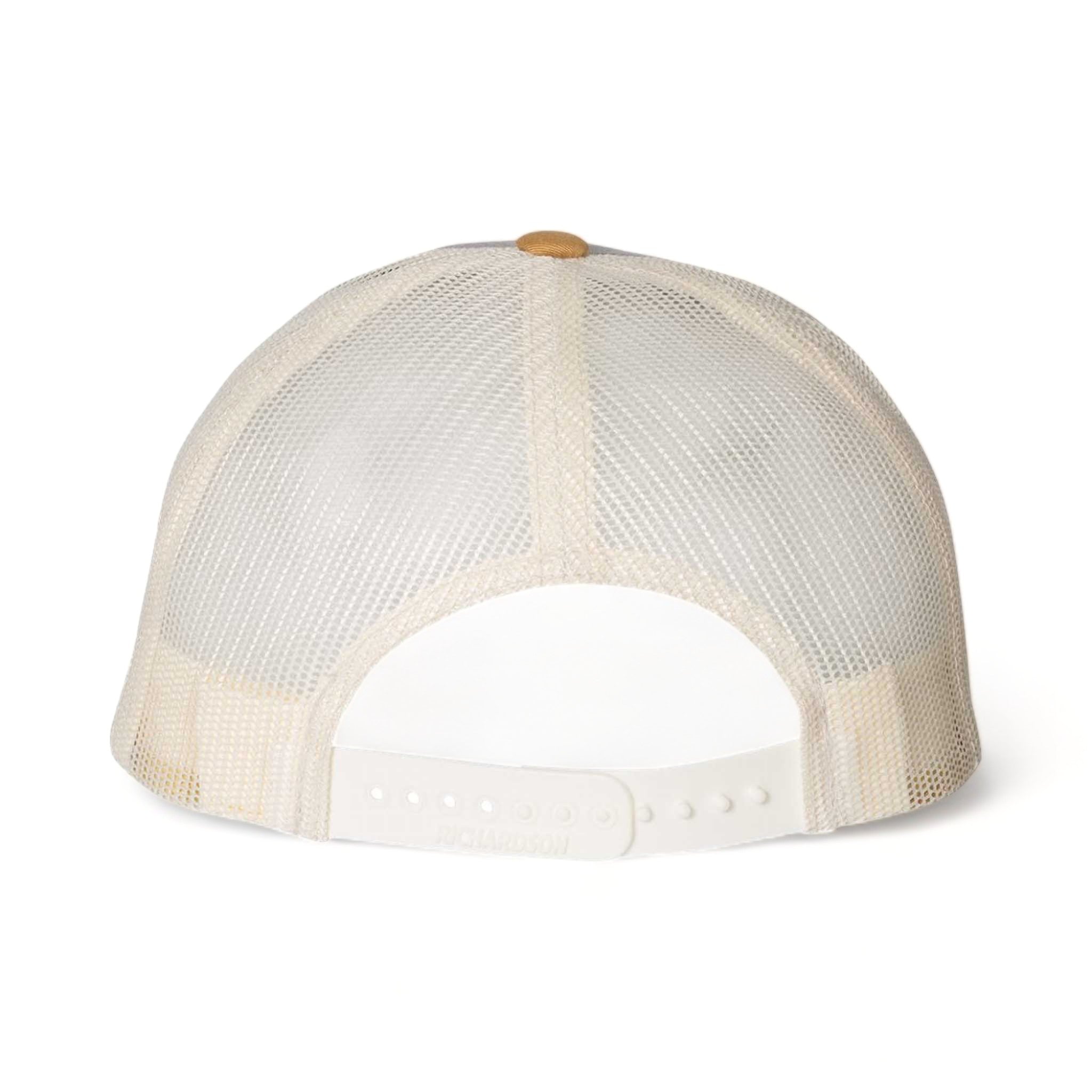 Back view of Richardson 115 custom hat in heather grey, birch and amber gold