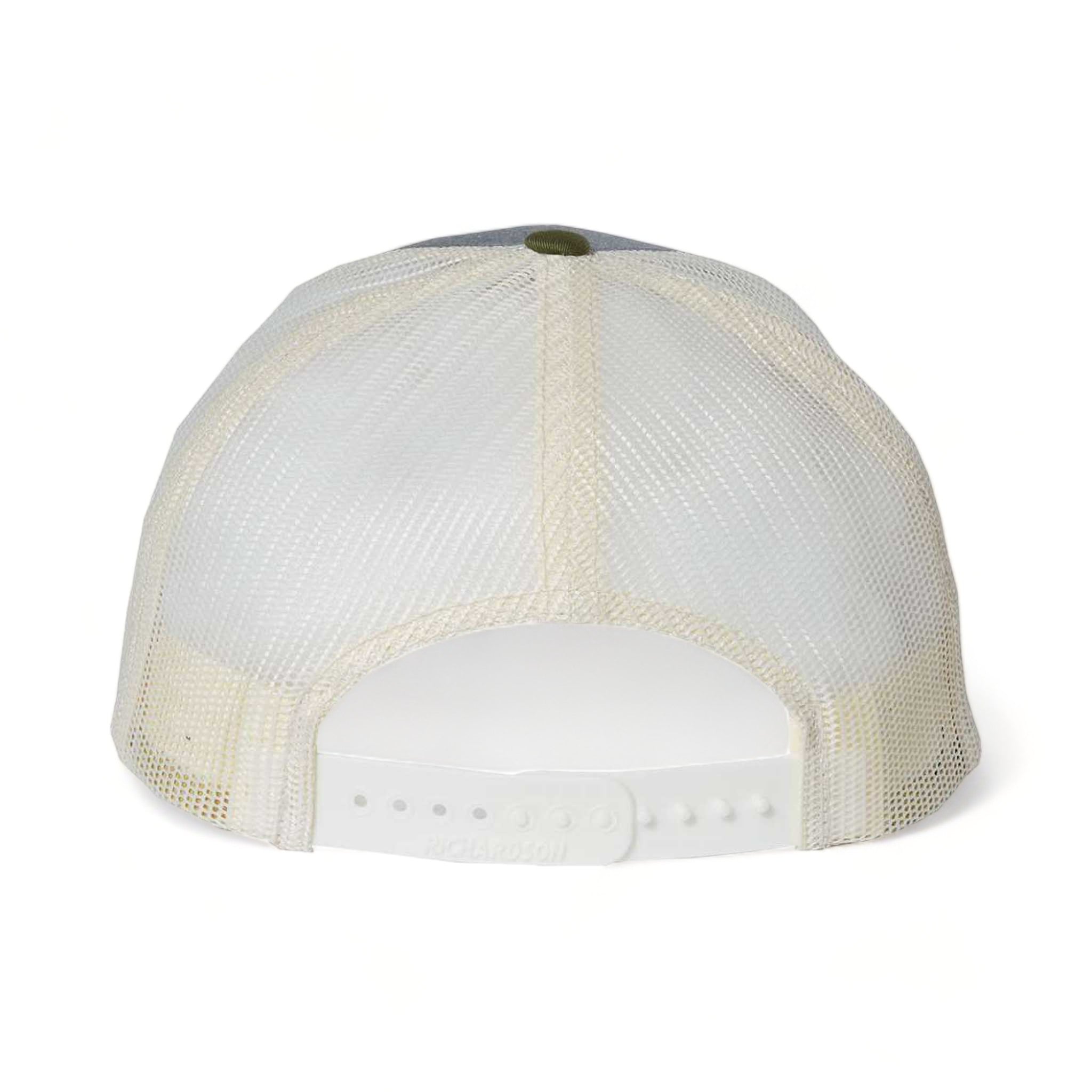Back view of Richardson 115 custom hat in heather grey, birch and army