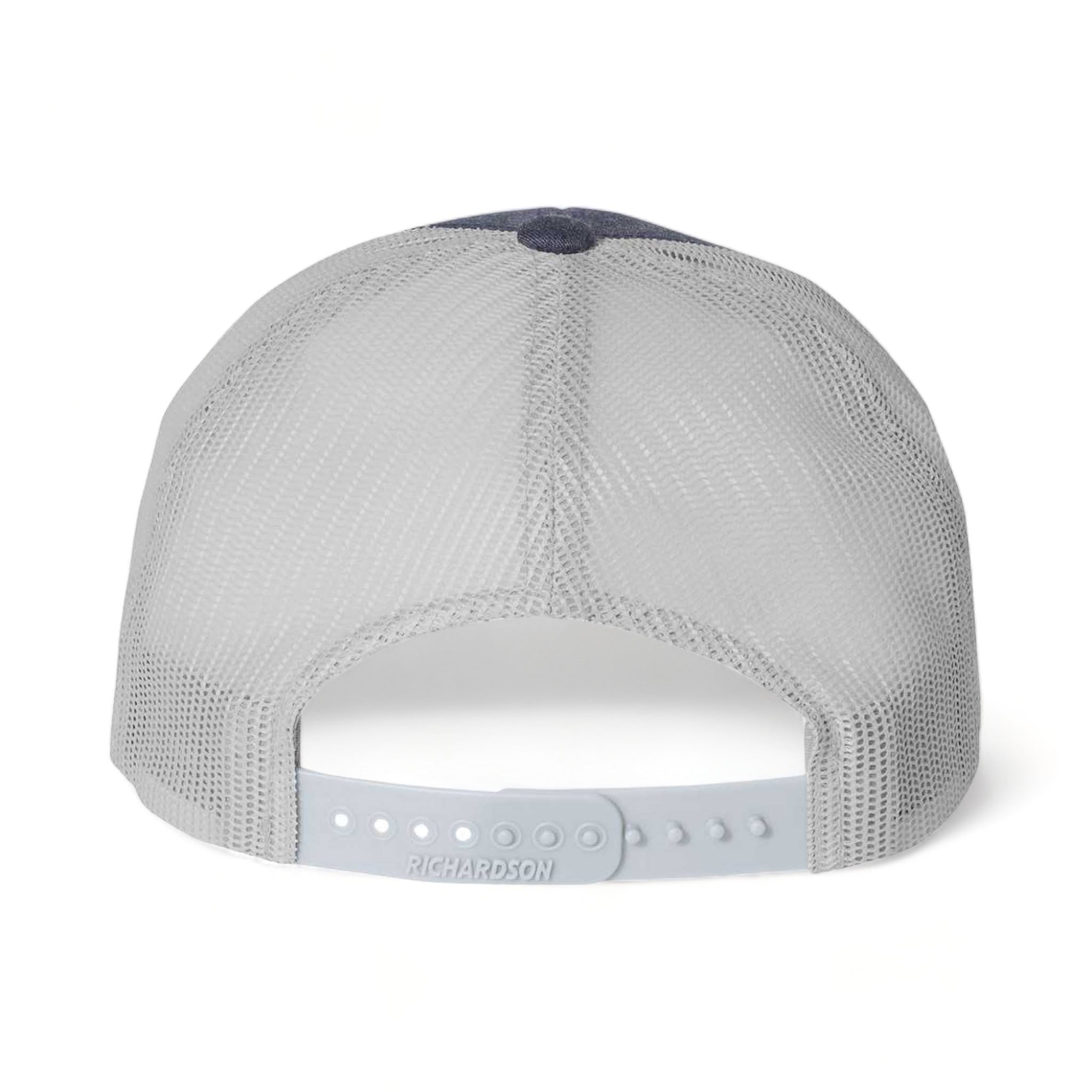 Back view of Richardson 115 custom hat in heather navy and silver