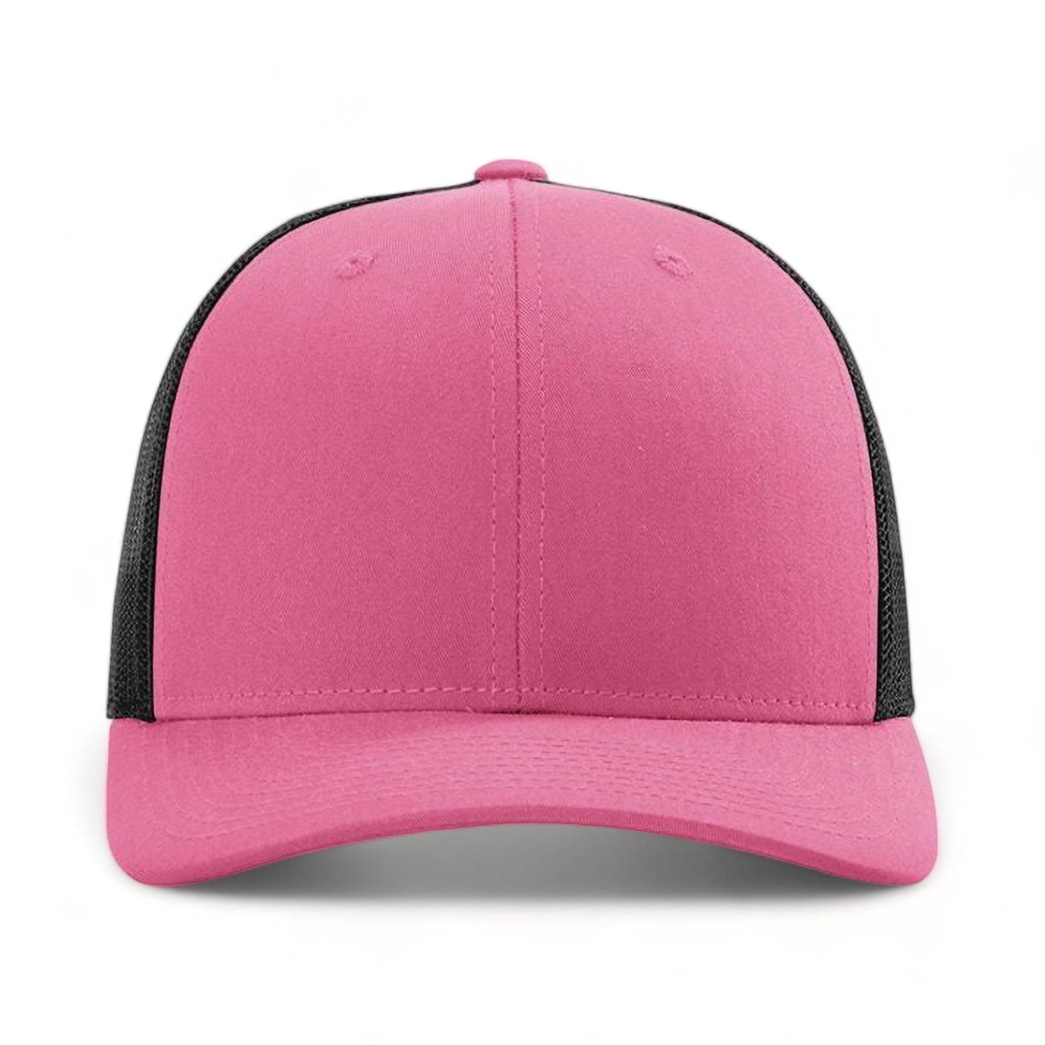 Front view of Richardson 115 custom hat in hot pink and black