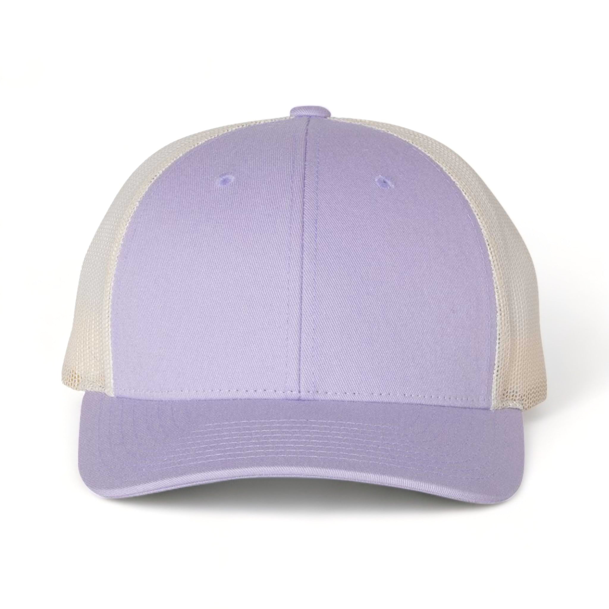 Front view of Richardson 115 custom hat in lilac and birch