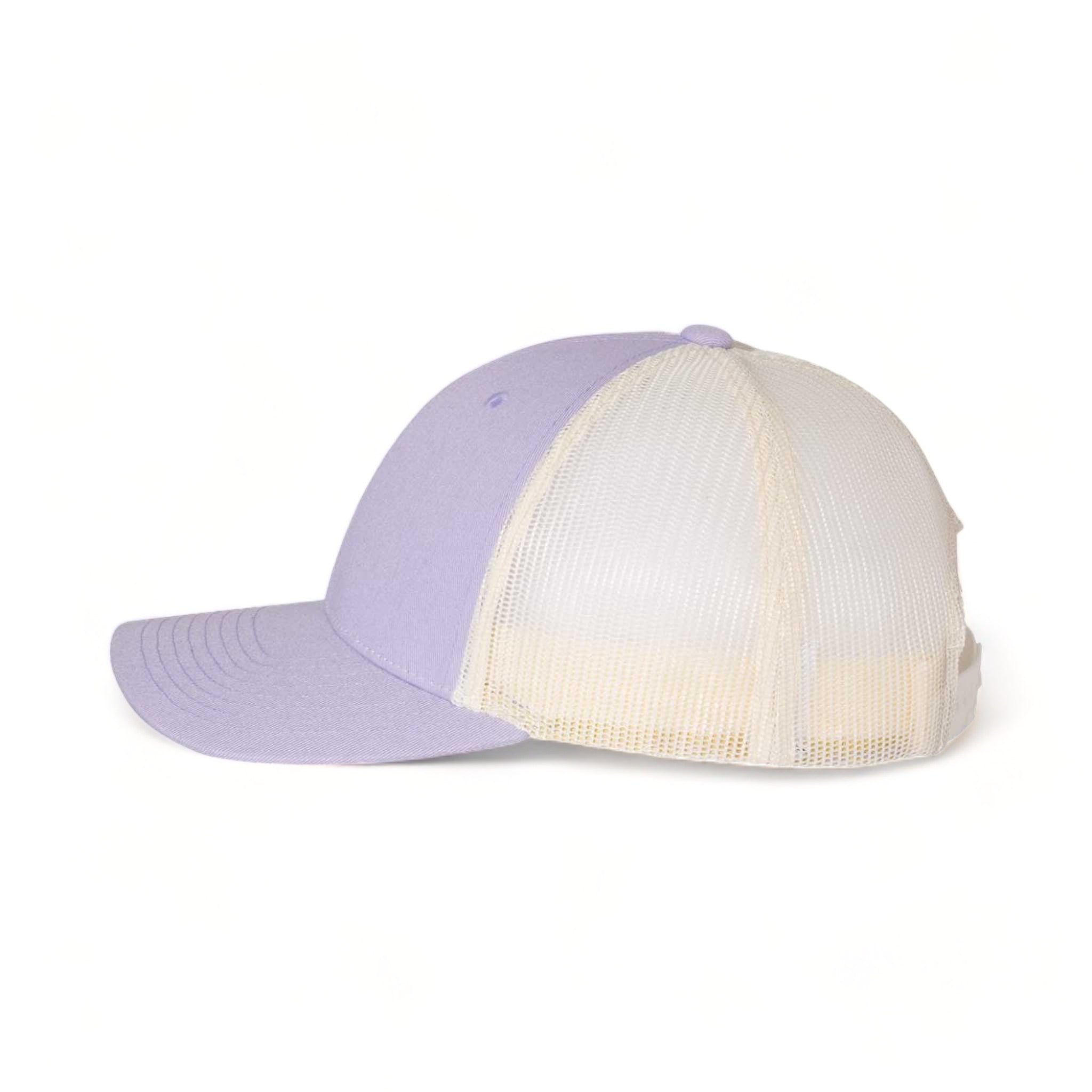 Side view of Richardson 115 custom hat in lilac and birch