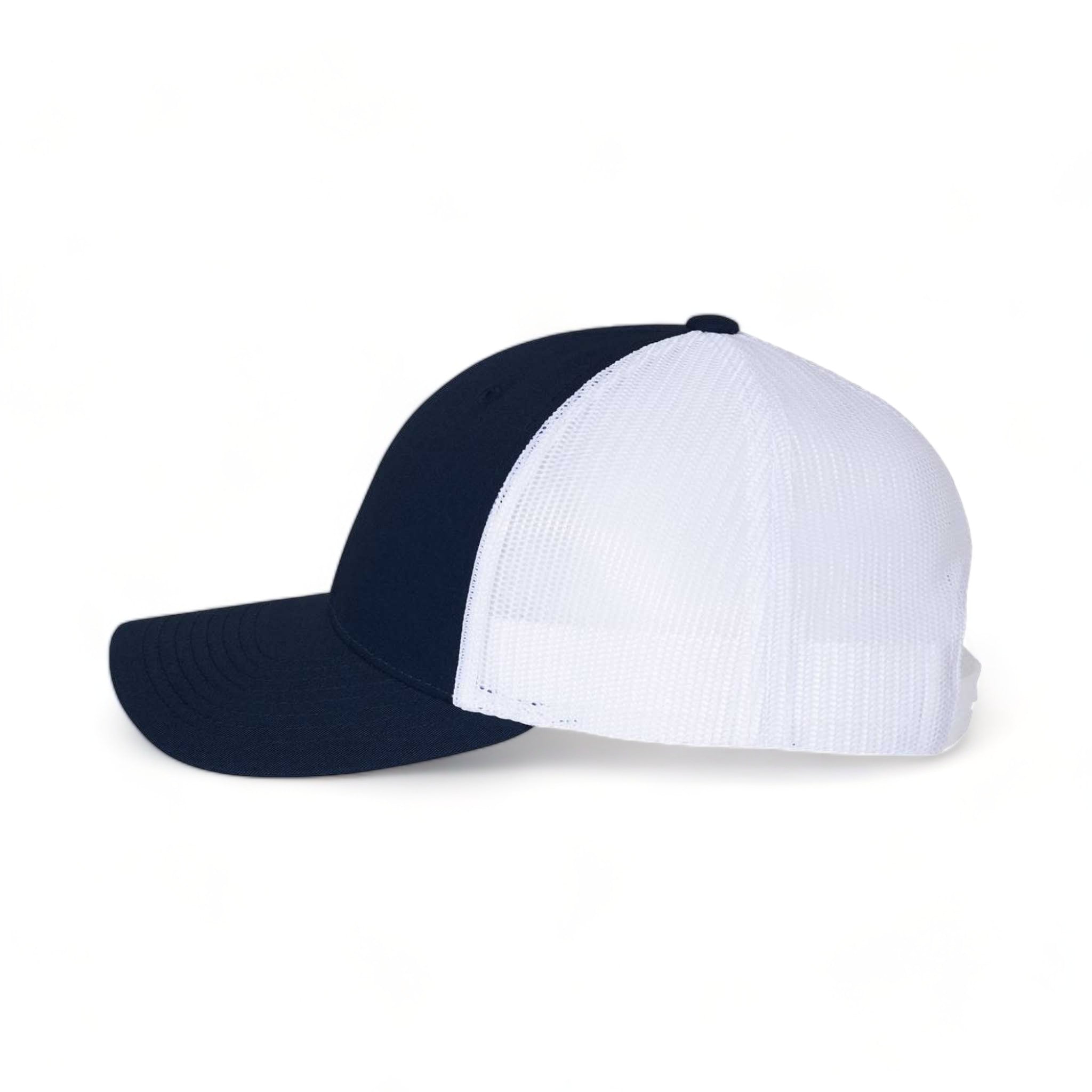 Side view of Richardson 115 custom hat in navy and  white