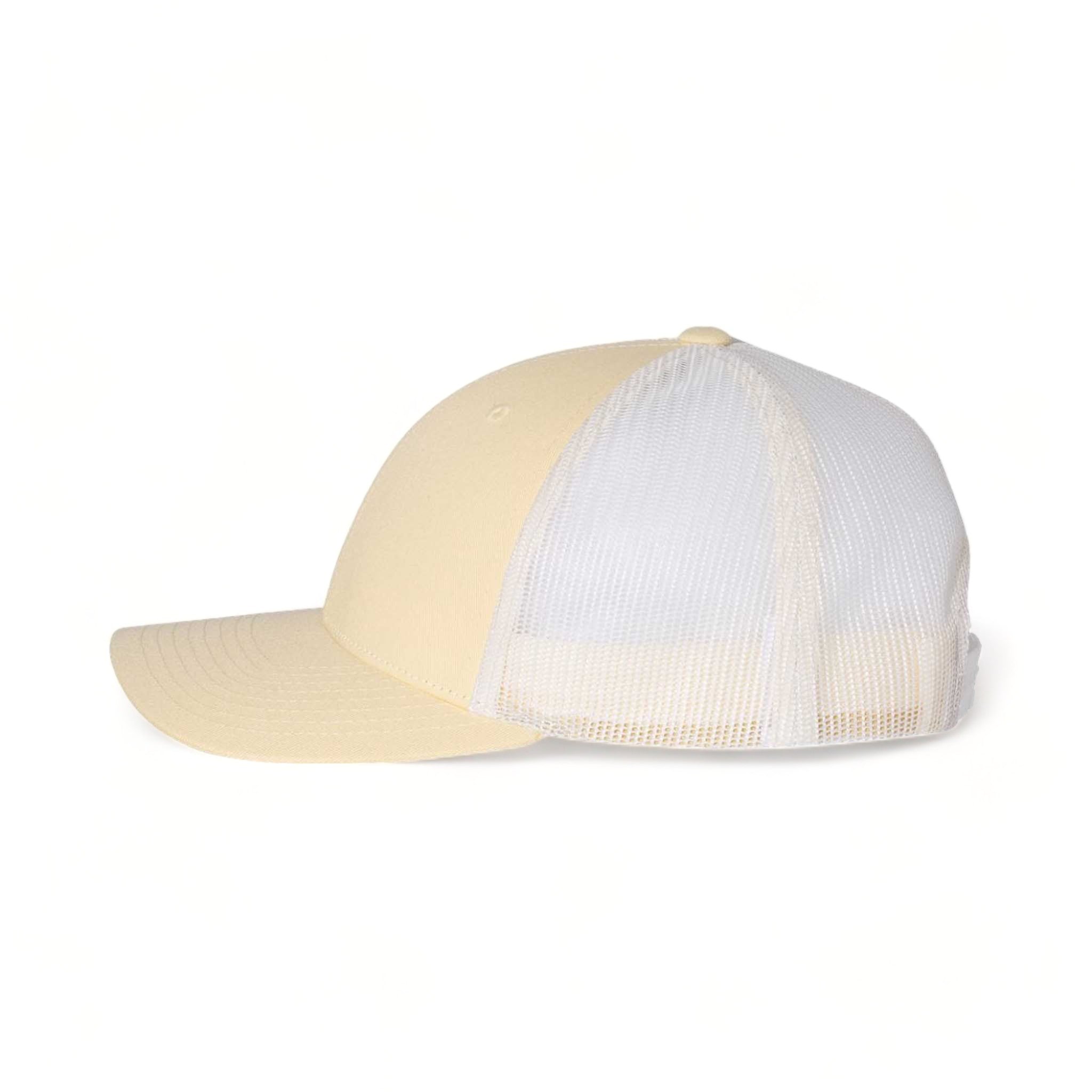 Side view of Richardson 115 custom hat in pale banana and birch
