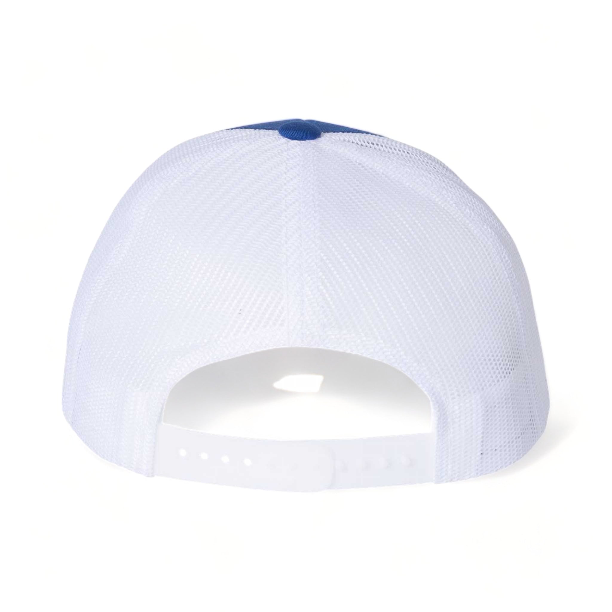 Back view of Richardson 115 custom hat in royal and white