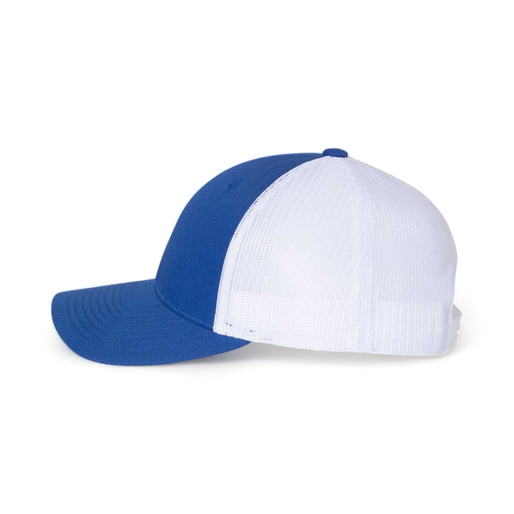 Side view of Richardson 115 custom hat in royal and white