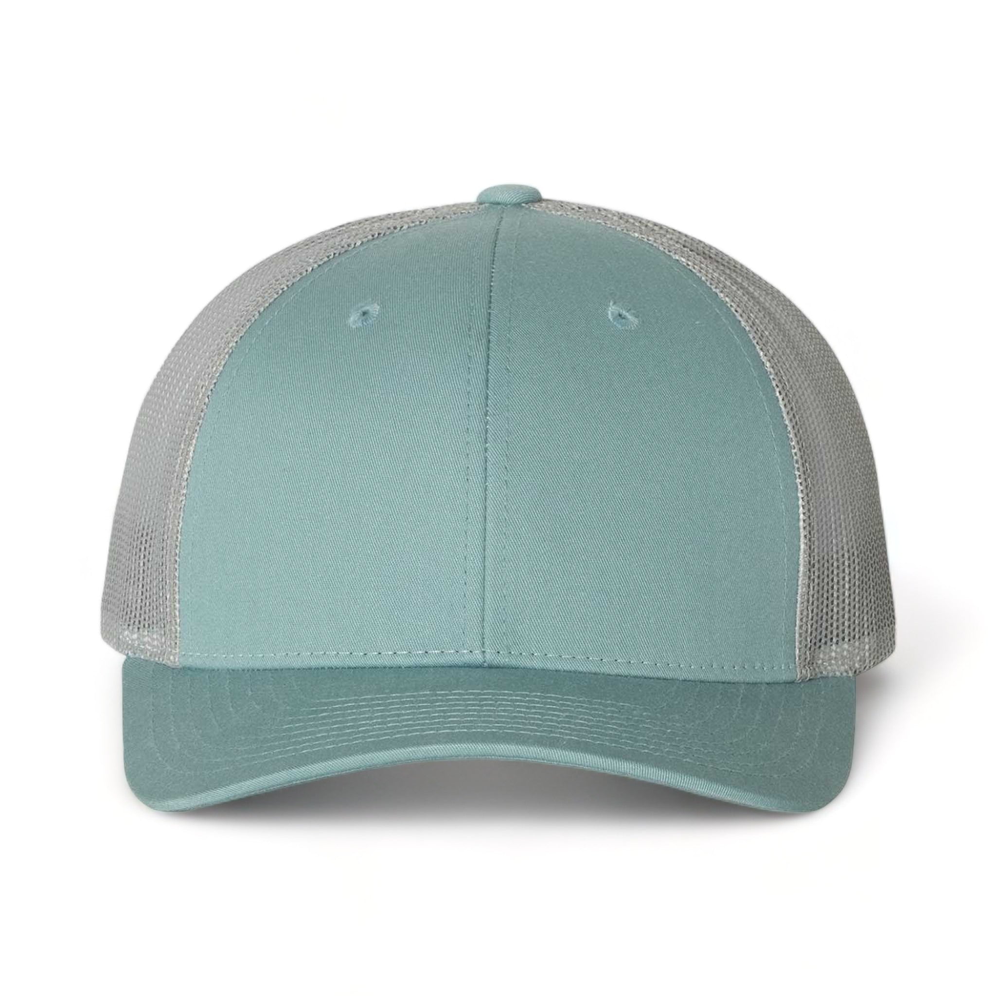 Front view of Richardson 115 custom hat in smoke blue and aluminum