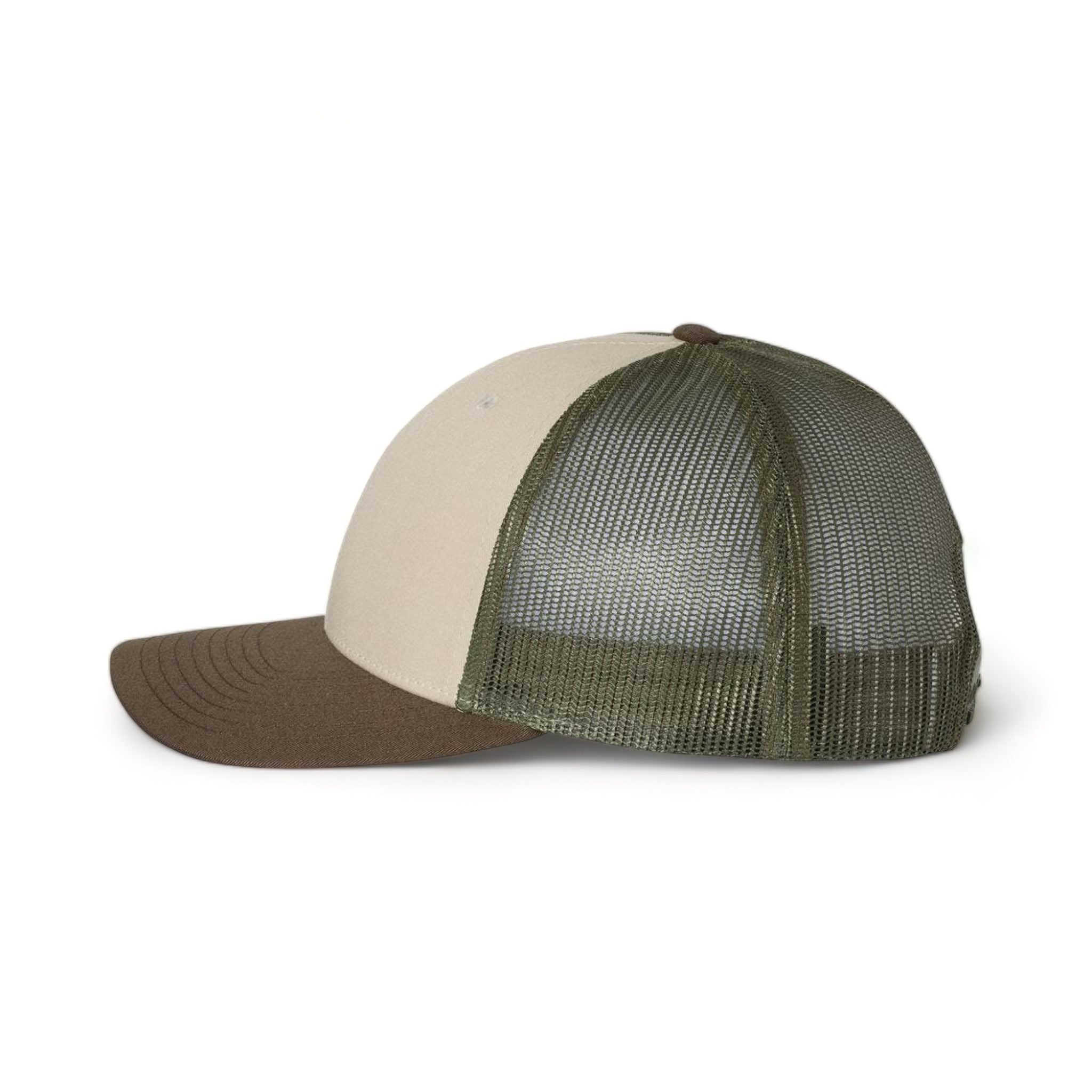 Side view of Richardson 115 custom hat in tan, loden and brown
