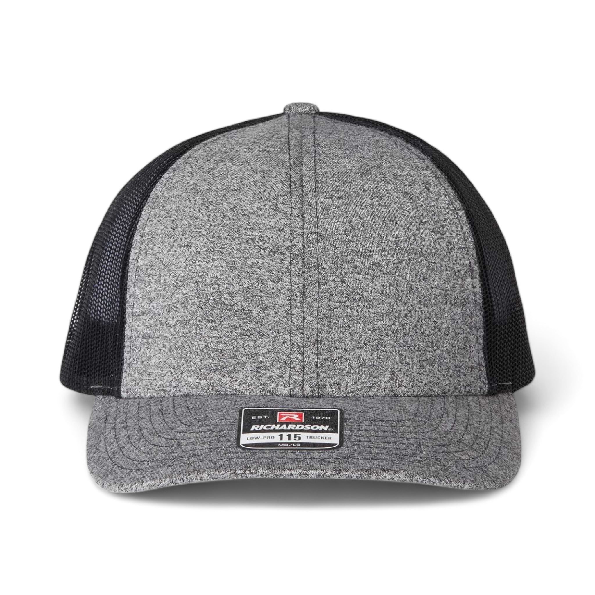 Front view of Richardson 115CH custom hat in black heather and black