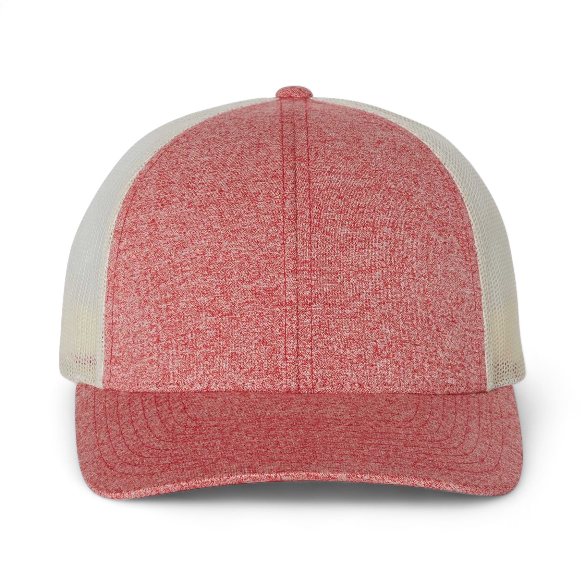 Front view of Richardson 115CH custom hat in red heather and birch