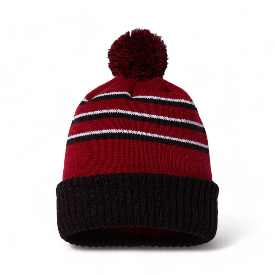 Richardson 134 custom beanie in cardinal, black and white