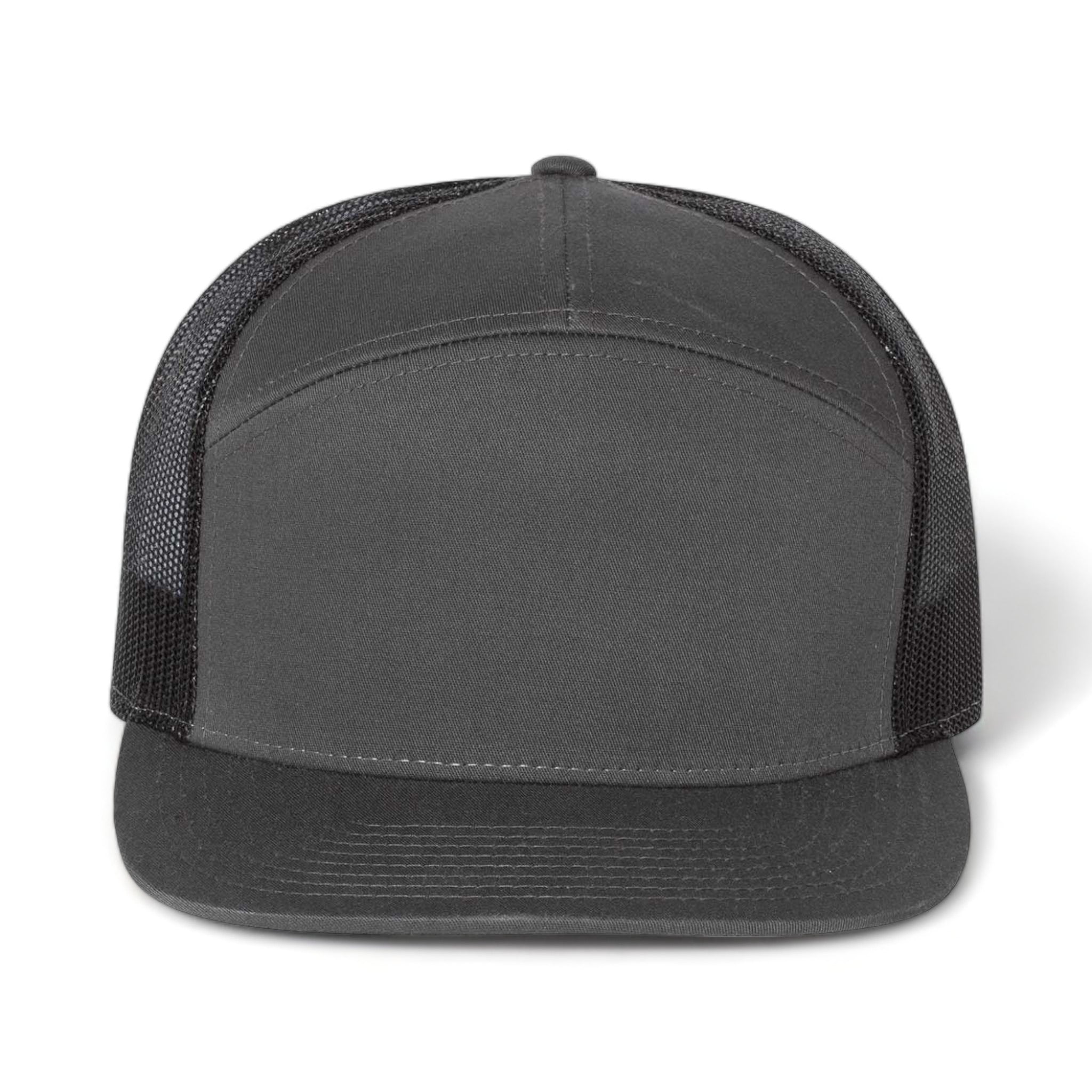 Front view of Richardson 168 custom hat in charcoal and black