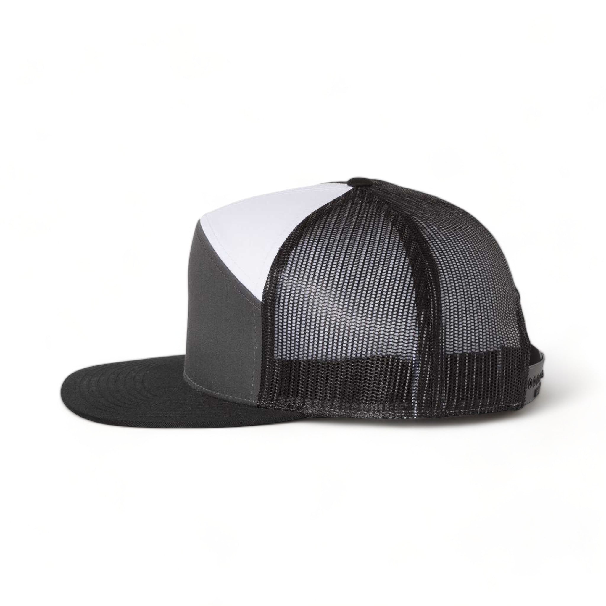 Side view of Richardson 168 custom hat in charcoal, black and white