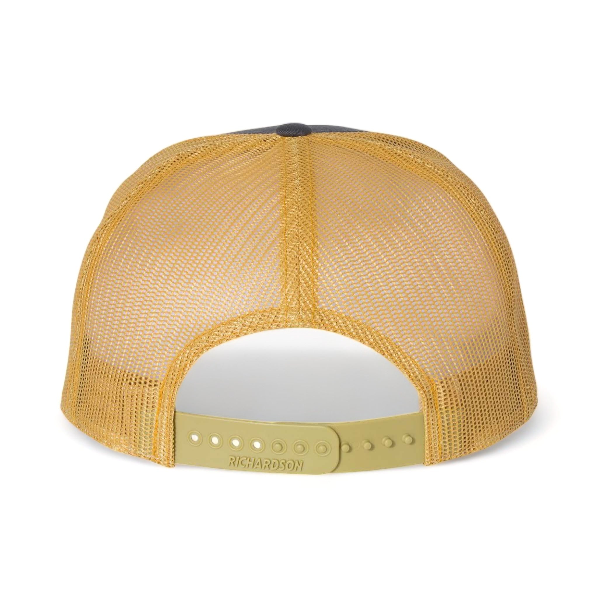 Back view of Richardson 168 custom hat in charcoal and old gold