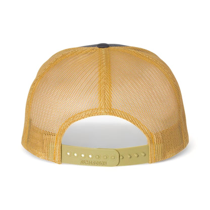 Back view of Richardson 168 custom hat in charcoal and old gold