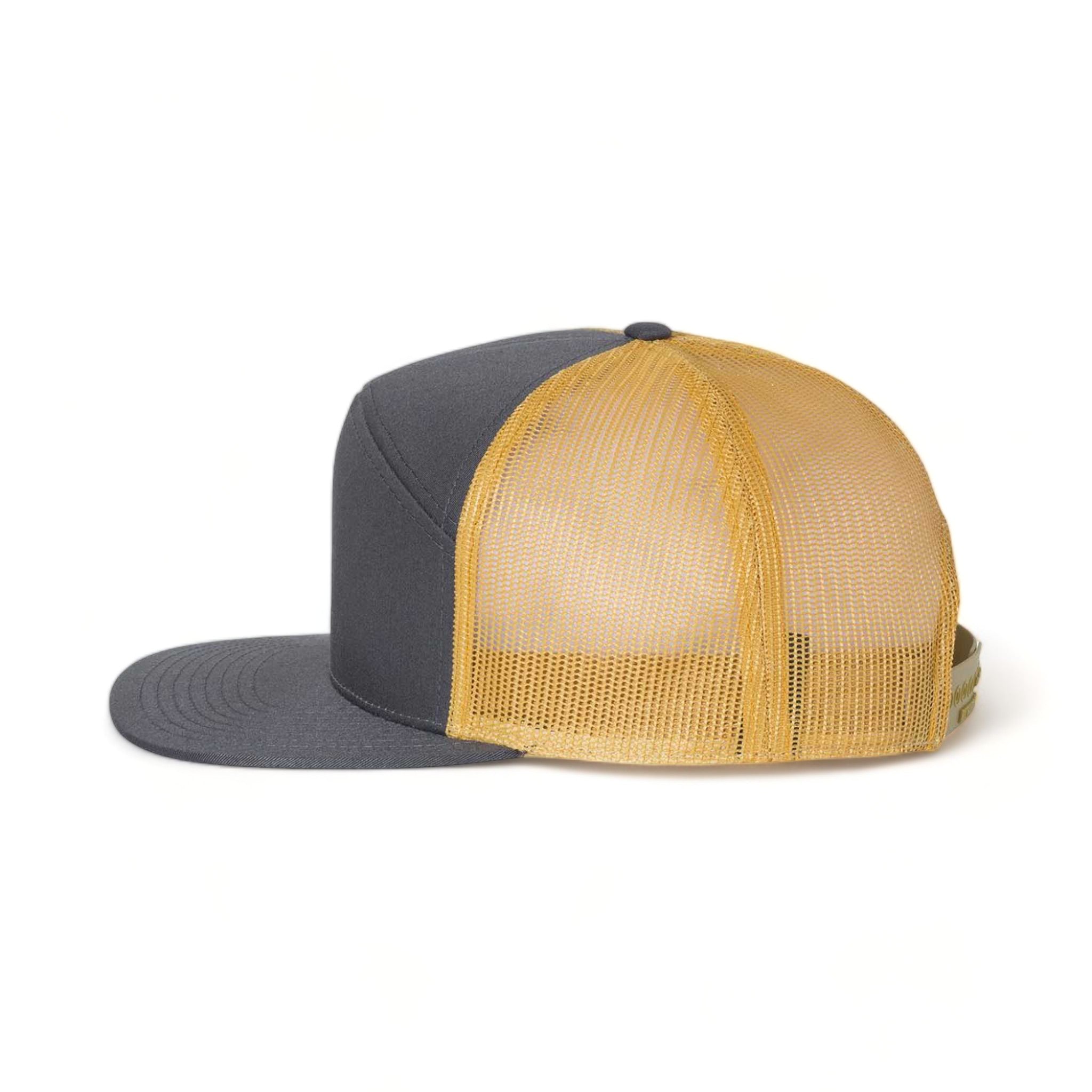 Side view of Richardson 168 custom hat in charcoal and old gold