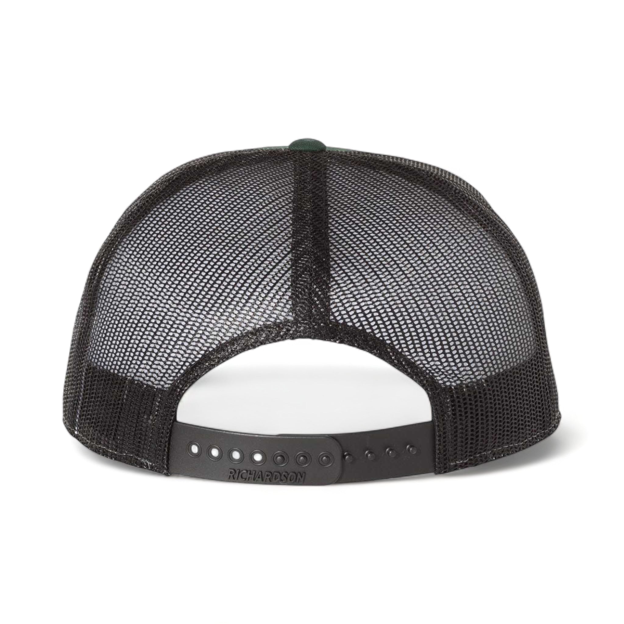 Back view of Richardson 168 custom hat in dark green and black