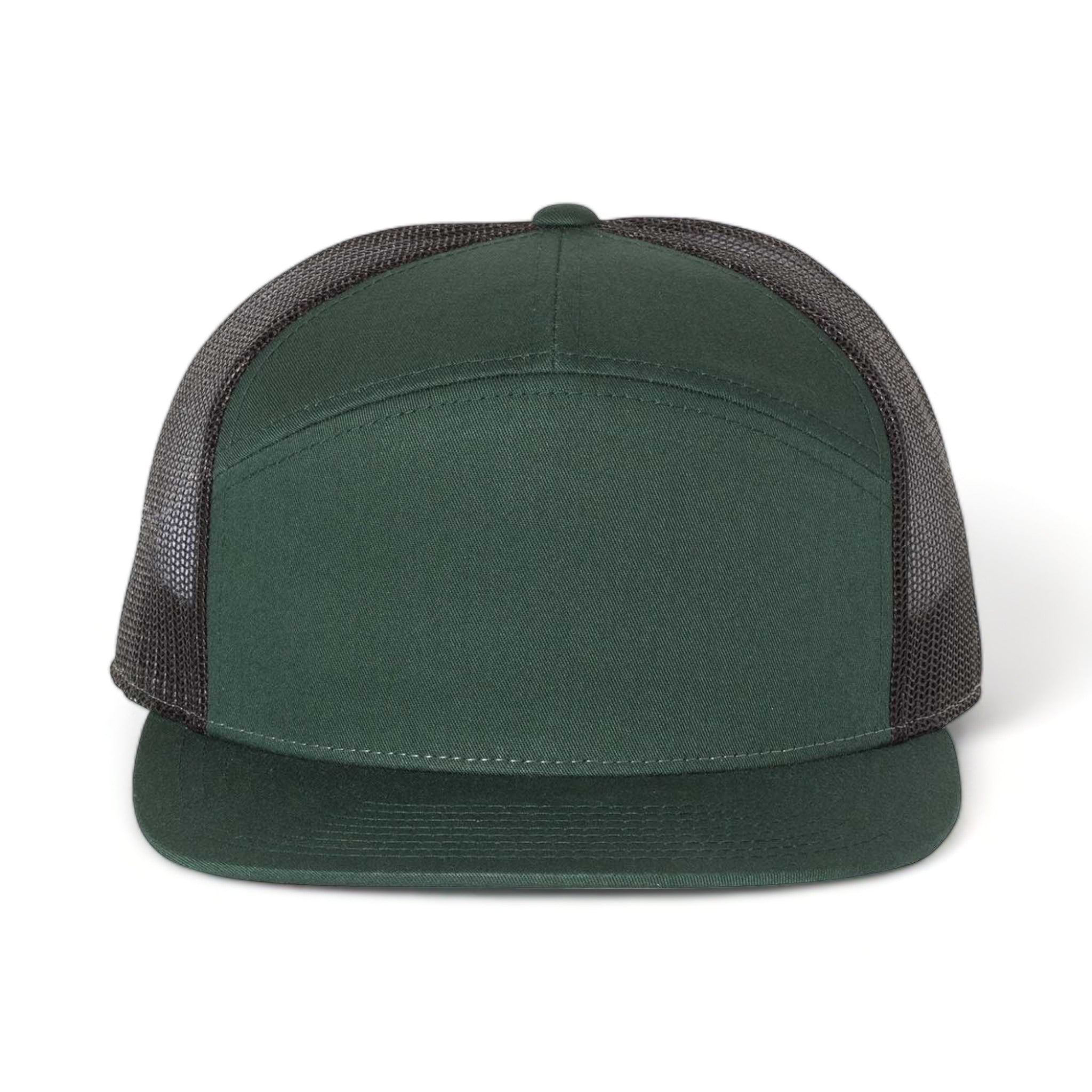 Front view of Richardson 168 custom hat in dark green and black