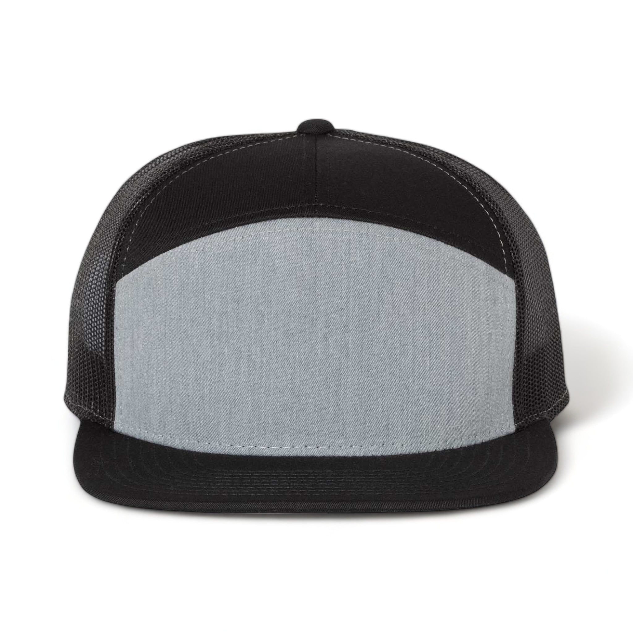 Front view of Richardson 168 custom hat in heather grey and black