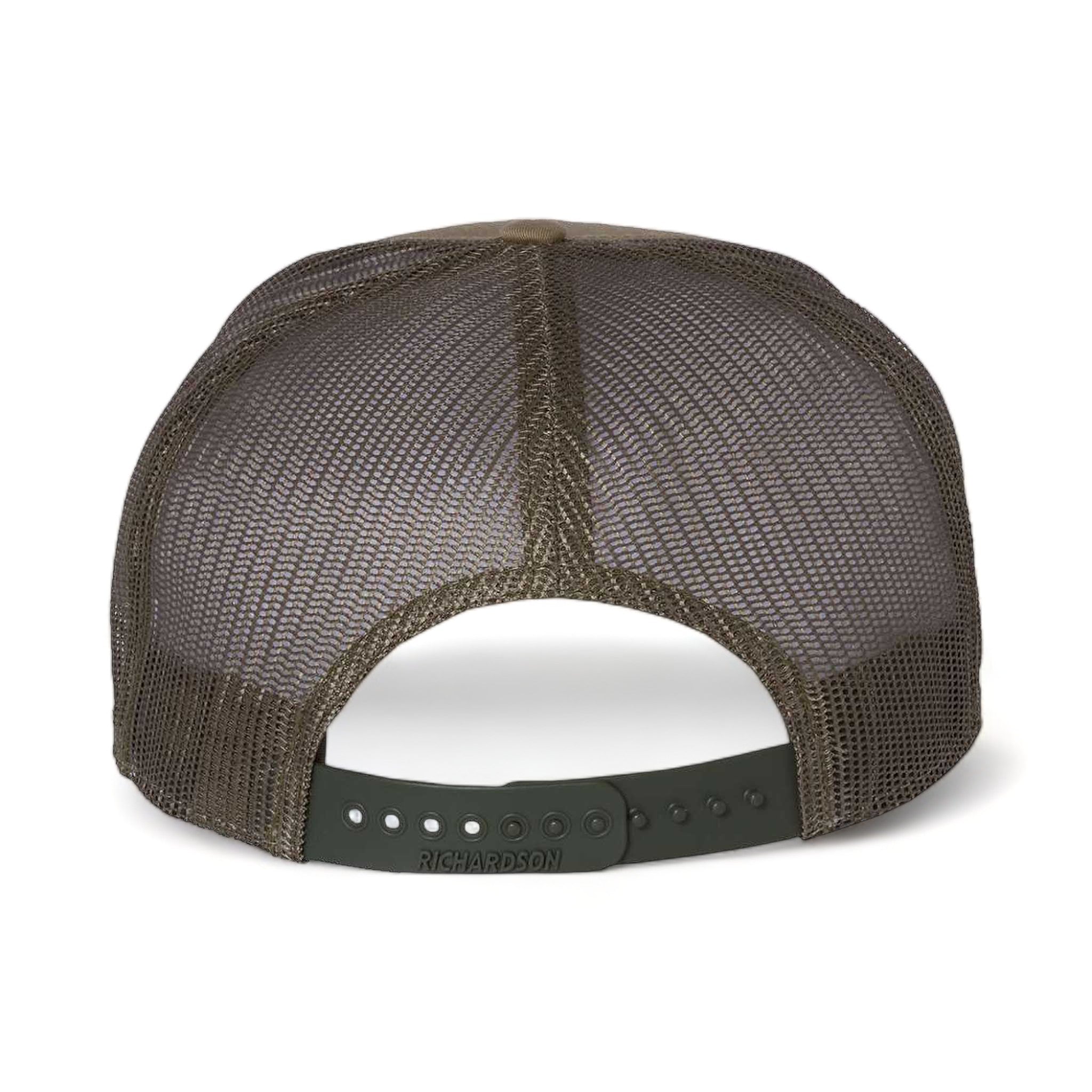 Back view of Richardson 168 custom hat in pale khaki and loden green
