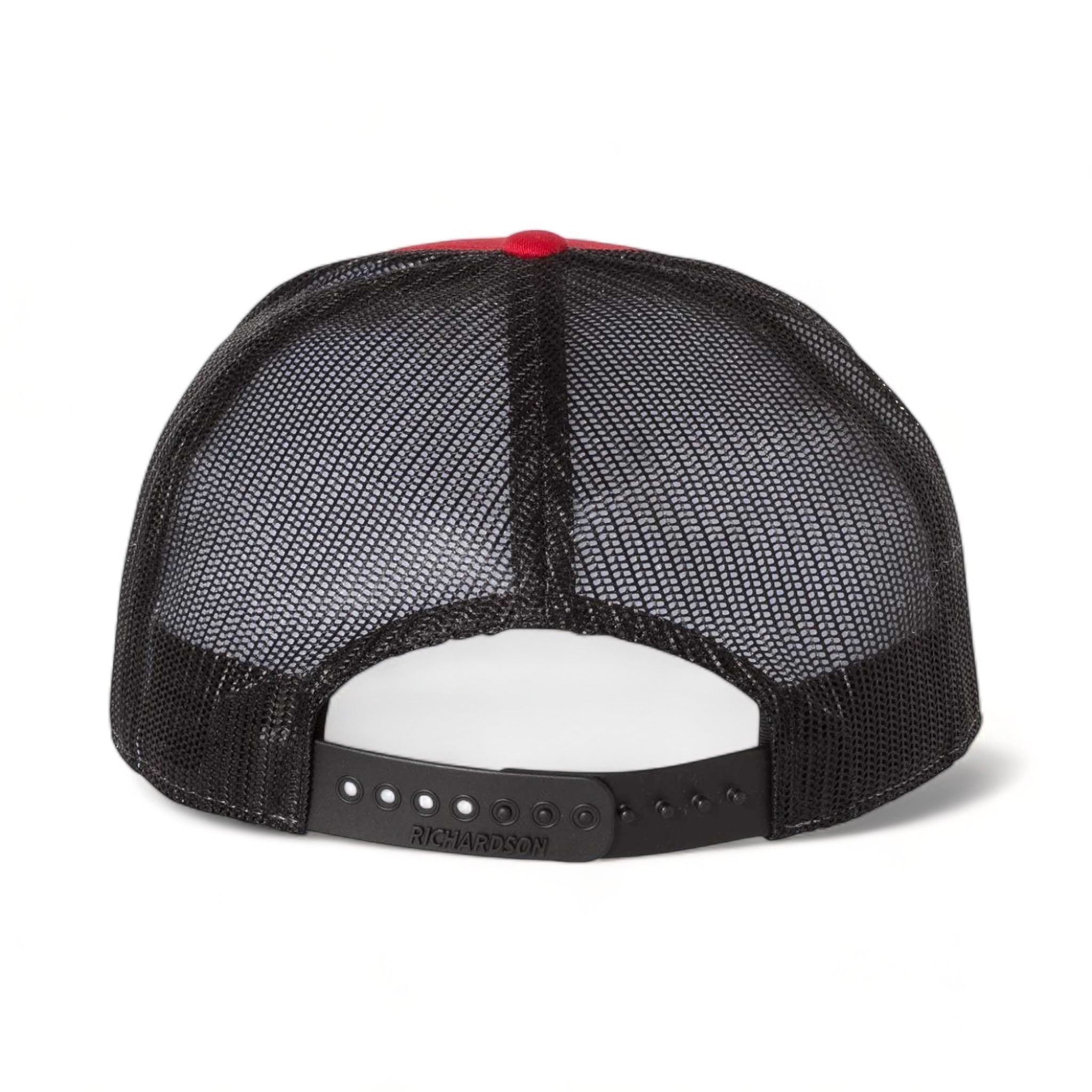 Back view of Richardson 168 custom hat in red and black