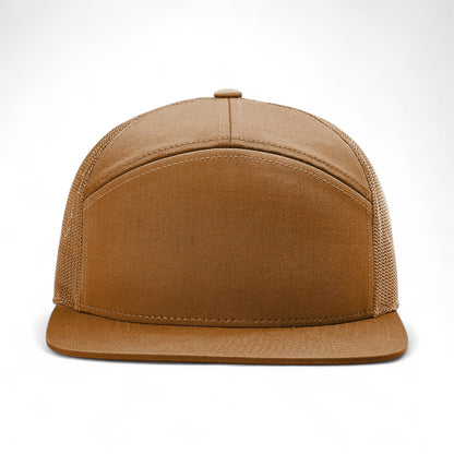 Front view of Richardson 168 custom hat in caramel