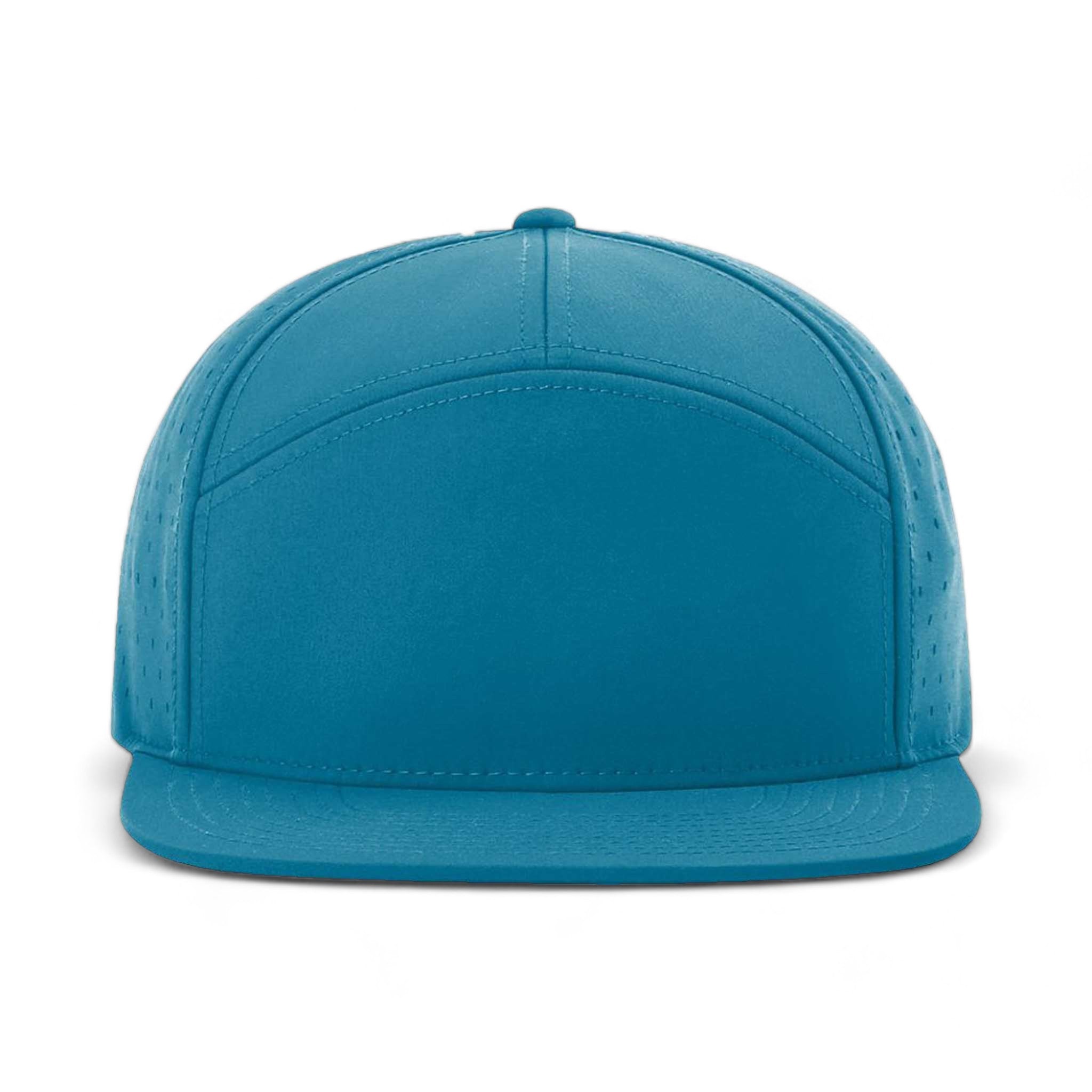 Front view of Richardson 169 custom hat in pool blue