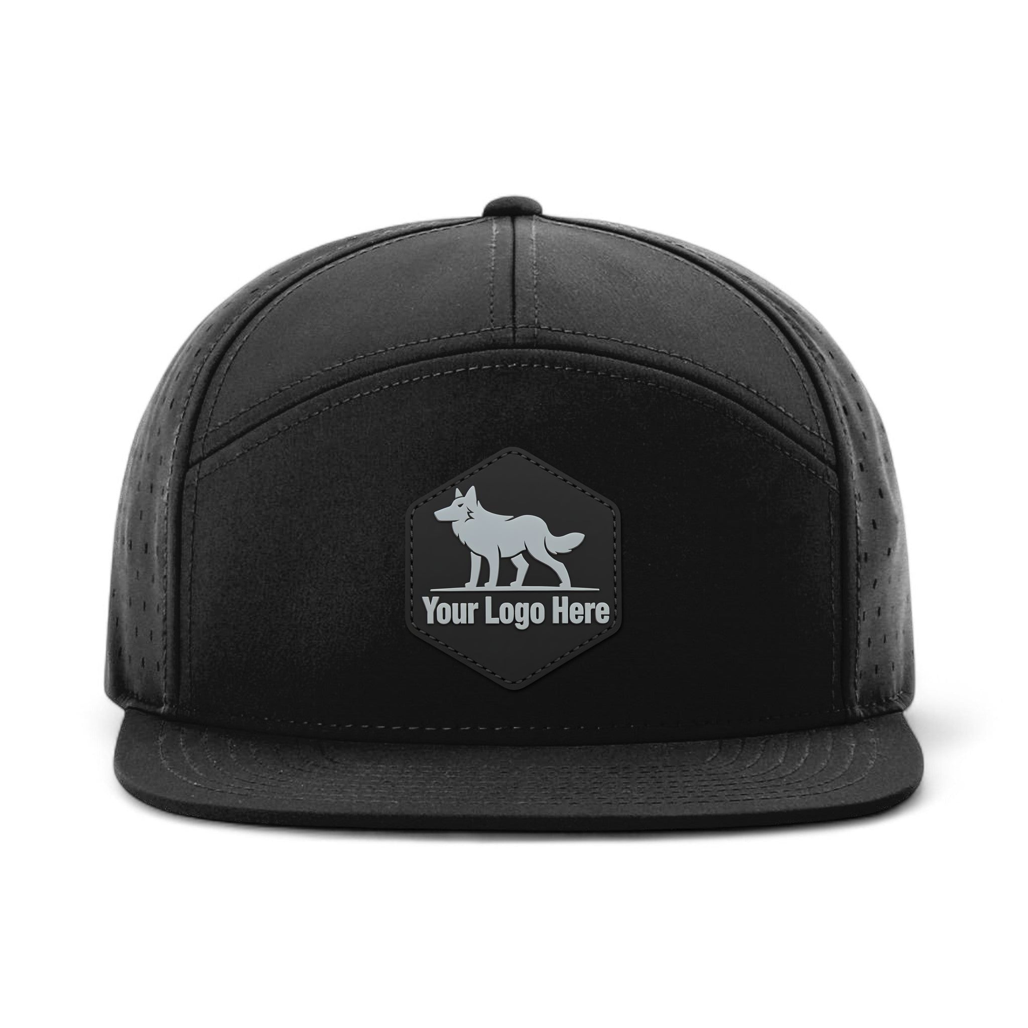 PVC patch preview of Richardson 169 custom hat in black