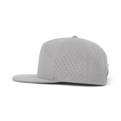 Left side view of Richardson 169 custom hat in grey