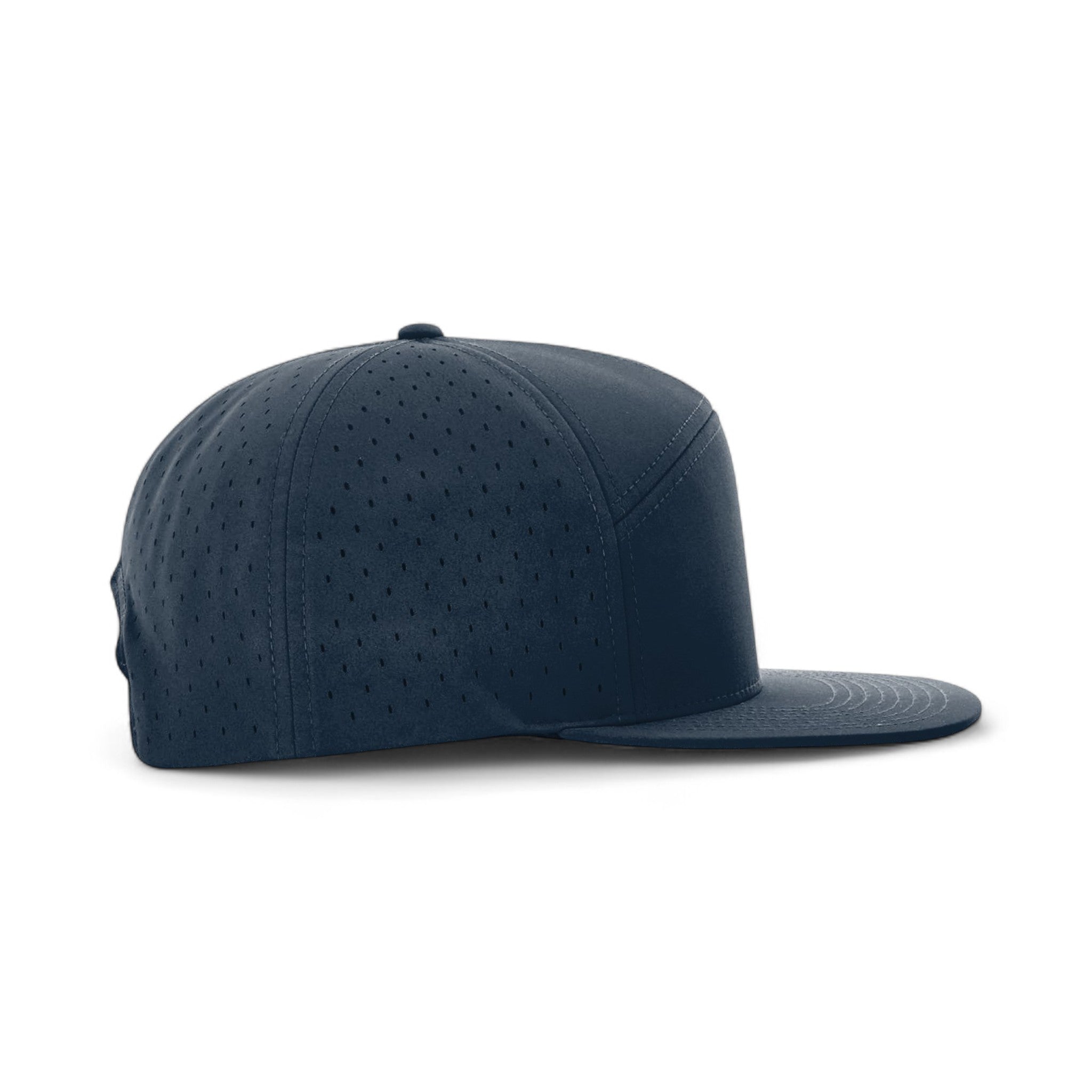 Right side view of Richardson 169 custom hat in light navy