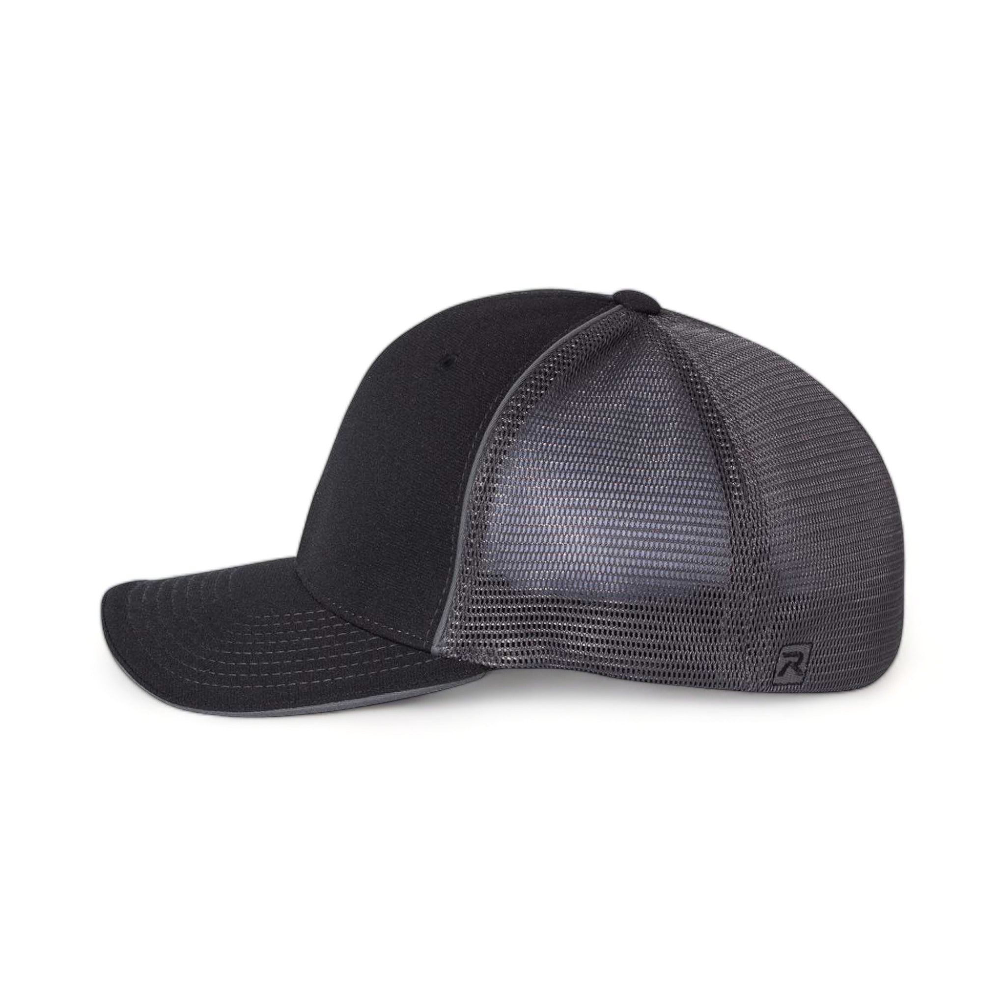 Side view of Richardson 172 custom hat in black and charcoal split