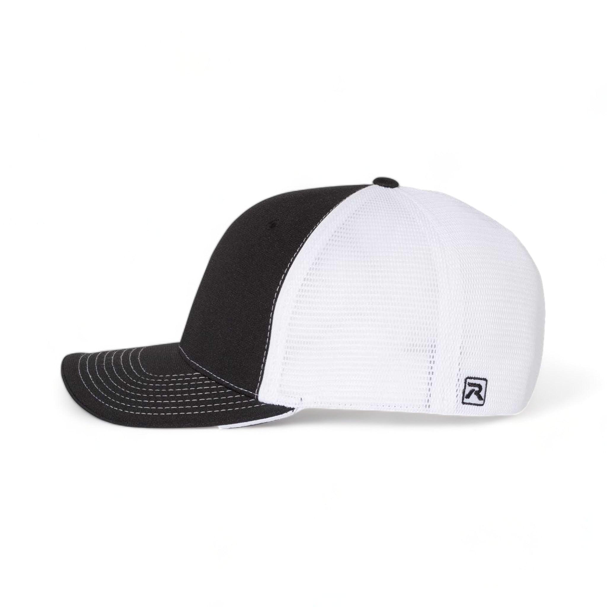 Side view of Richardson 172 custom hat in black and white split