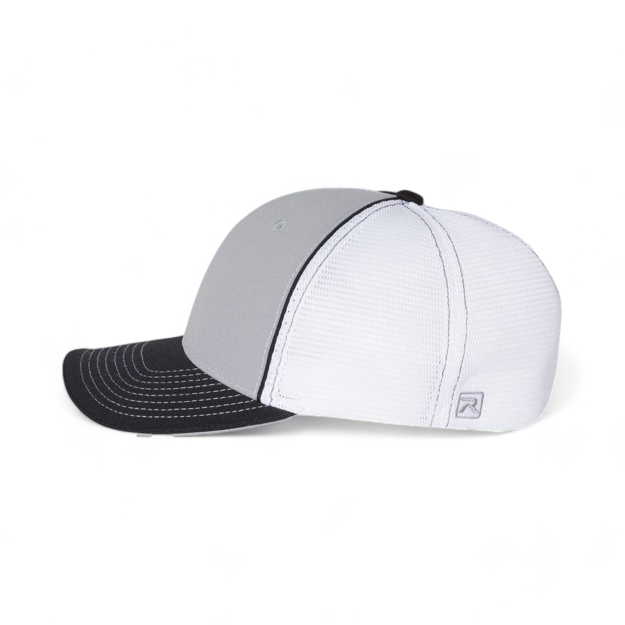 Side view of Richardson 172 custom hat in grey, white and black tri