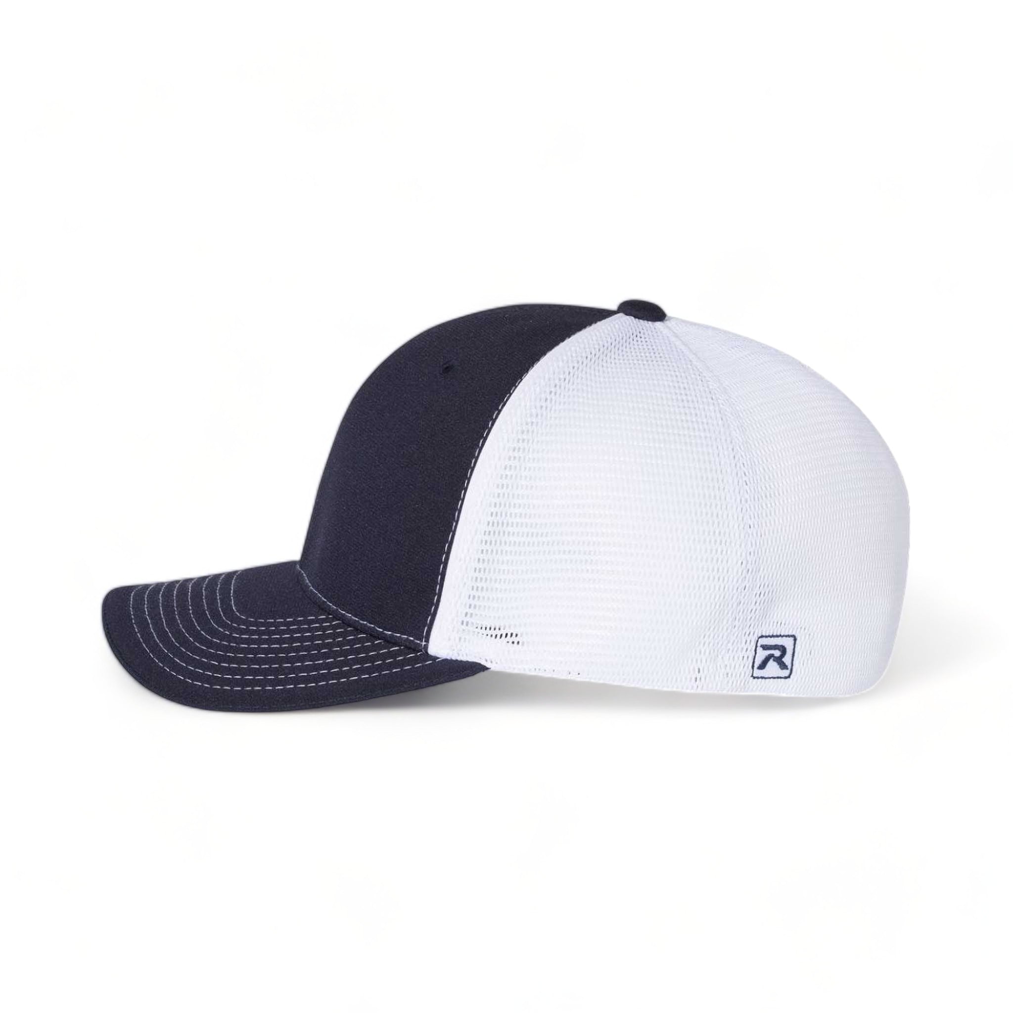 Side view of Richardson 172 custom hat in navy and white split
