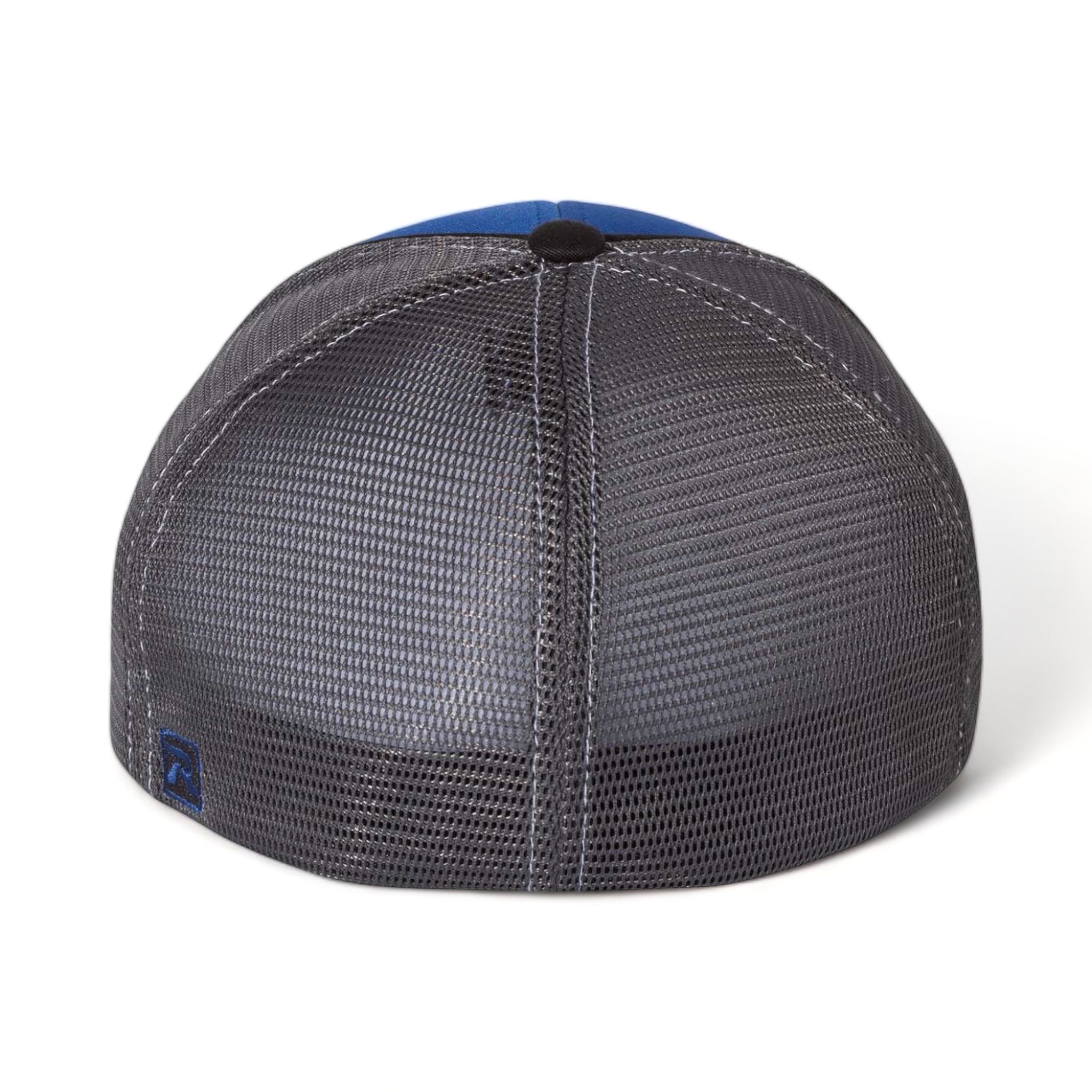 Back view of Richardson 172 custom hat in royal, charcoal and black tri
