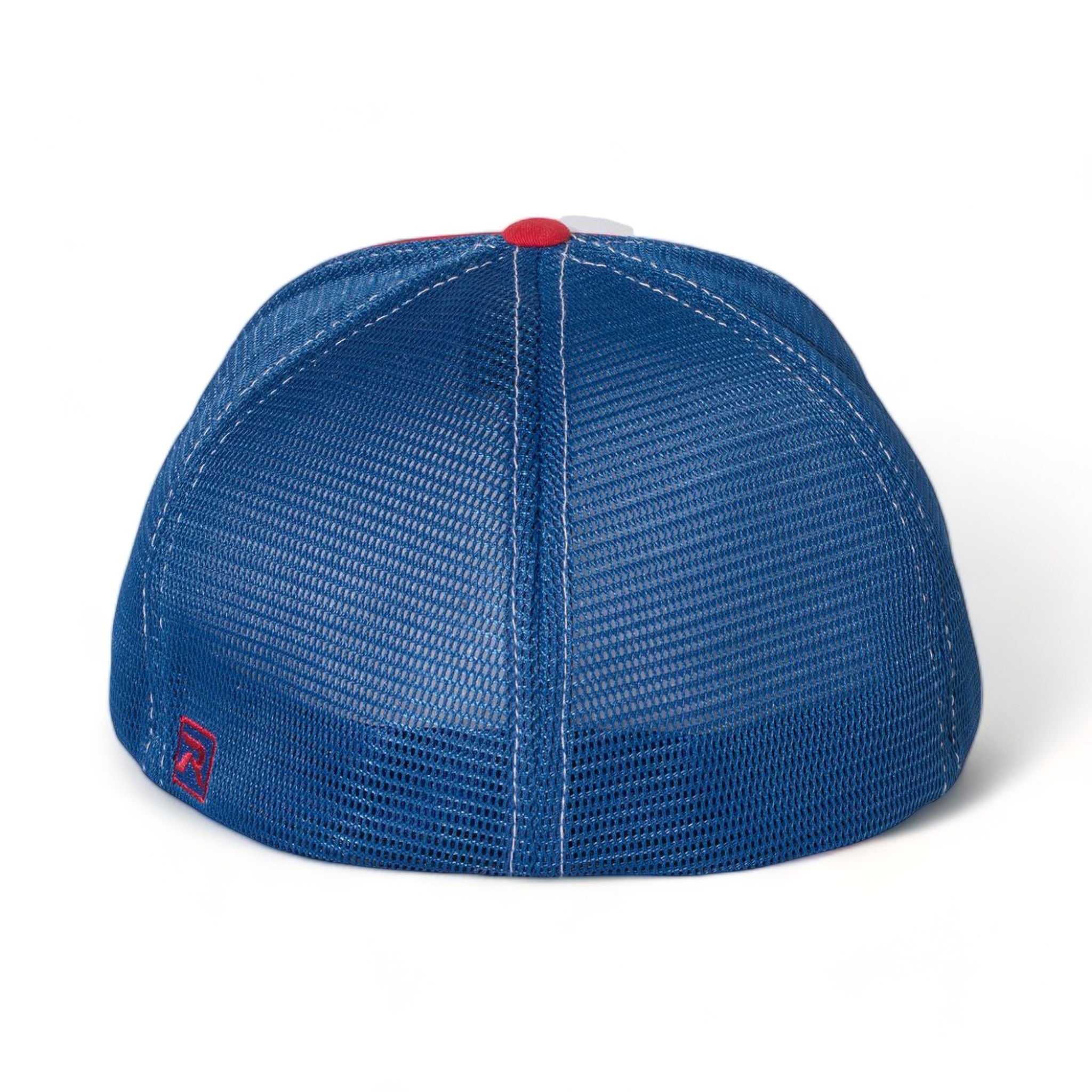Back view of Richardson 172 custom hat in white, royal and red tri