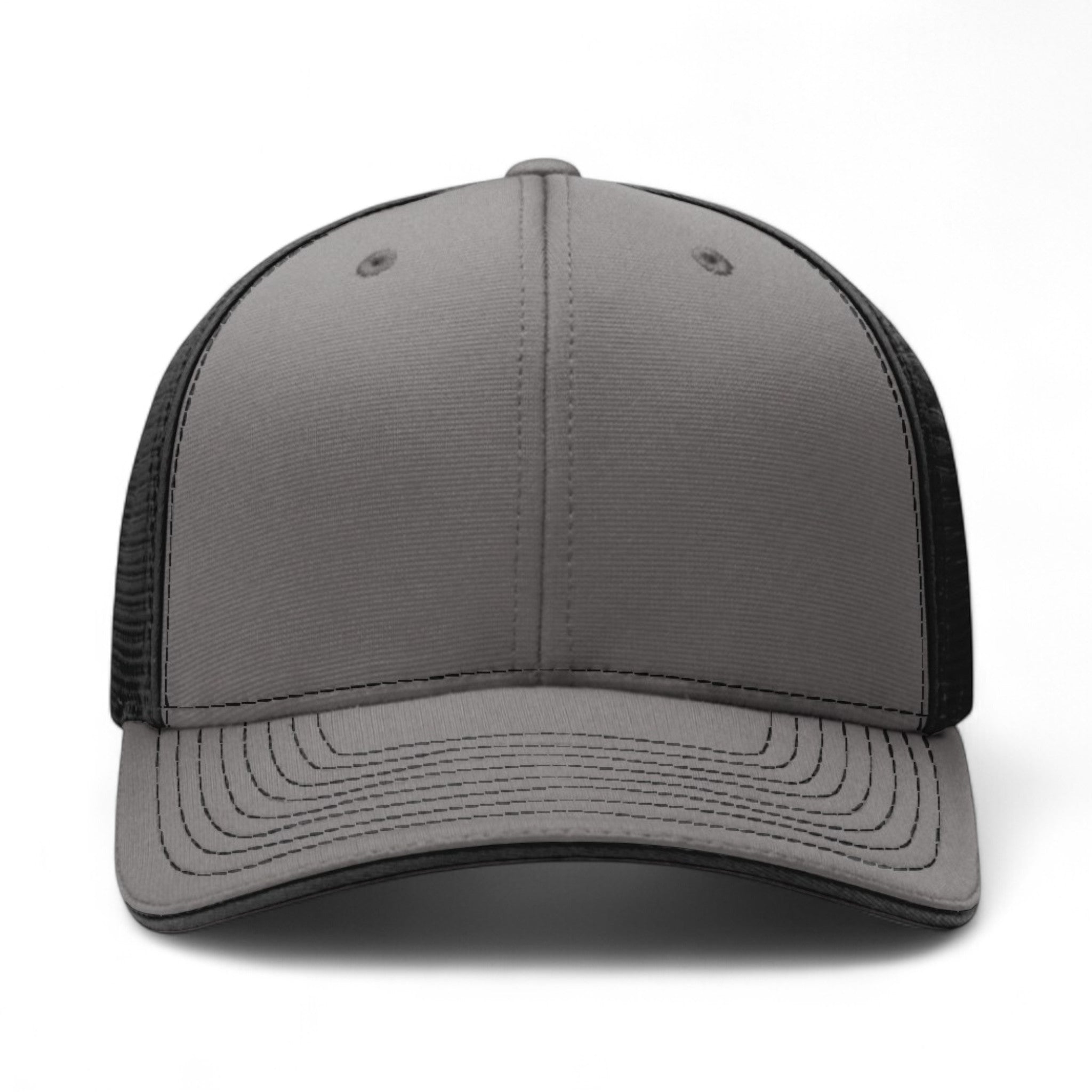 Front view of Richardson 172 custom hat in charcoal and black