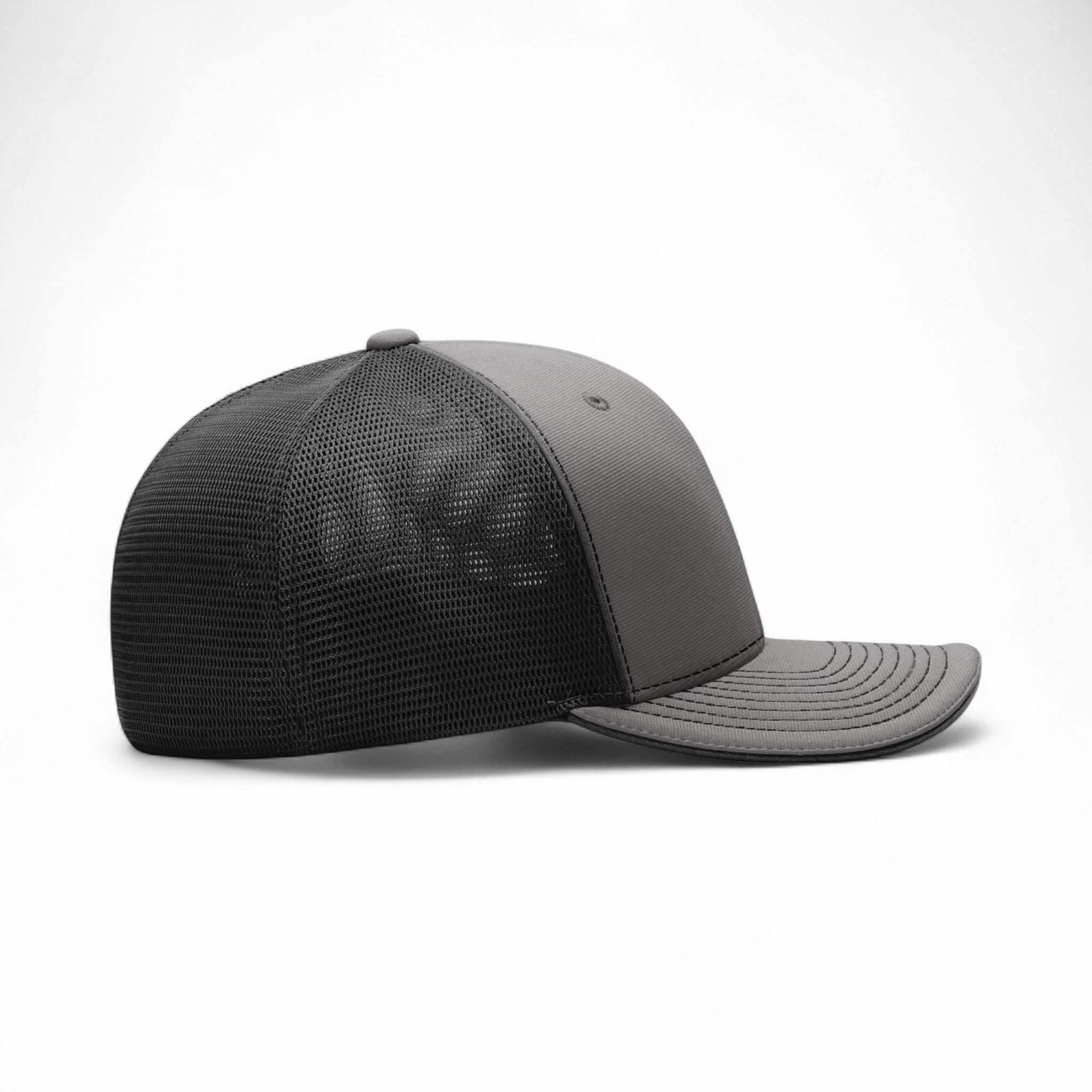 Right side view of Richardson 172 custom hat in charcoal and black