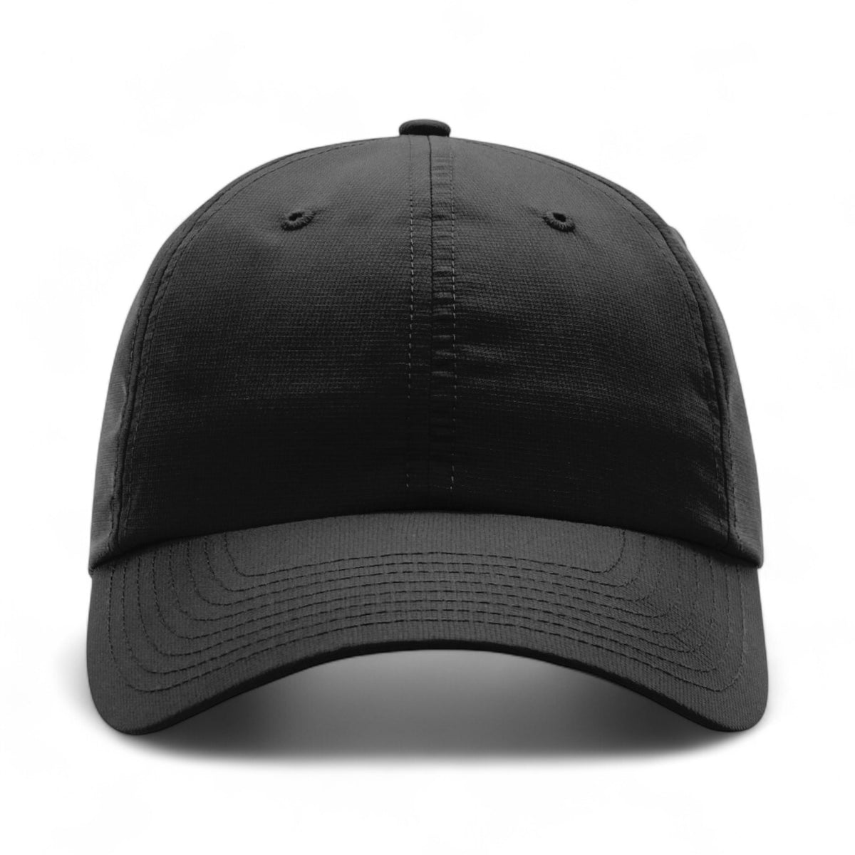 Front view of Richardson 220 custom hat in black
