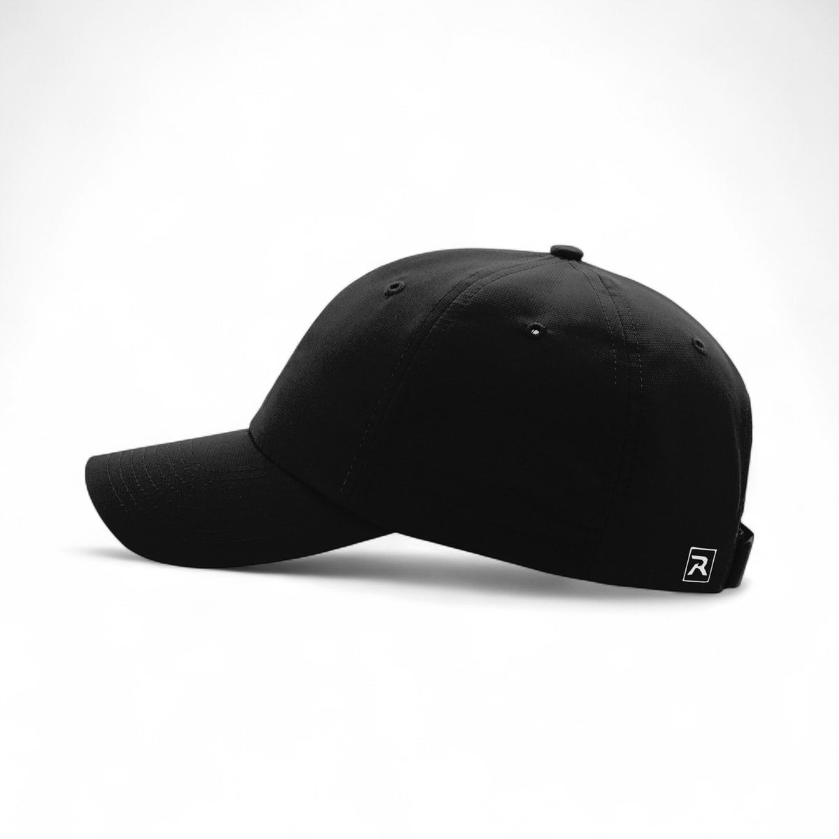 Left side view of Richardson 220 custom hat in black