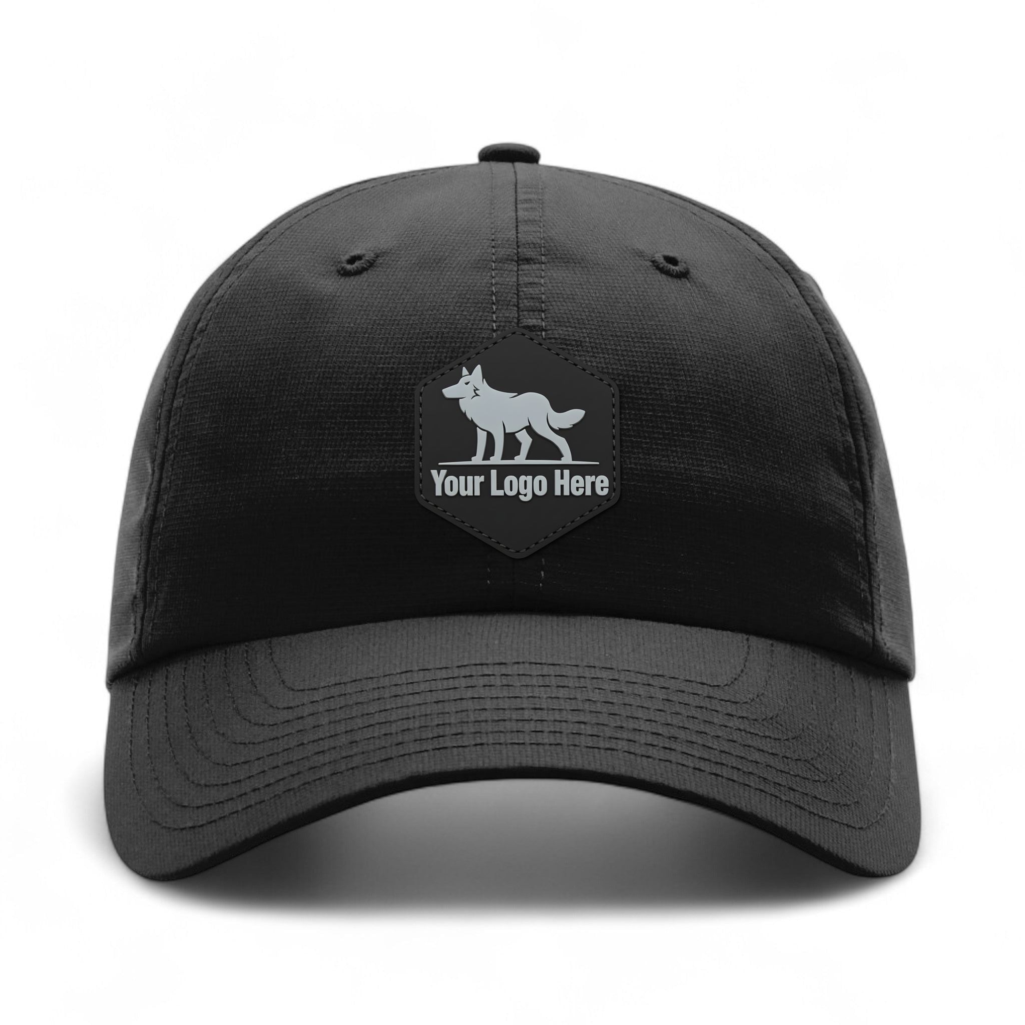 PVC patch preview of Richardson 220 custom hat in black