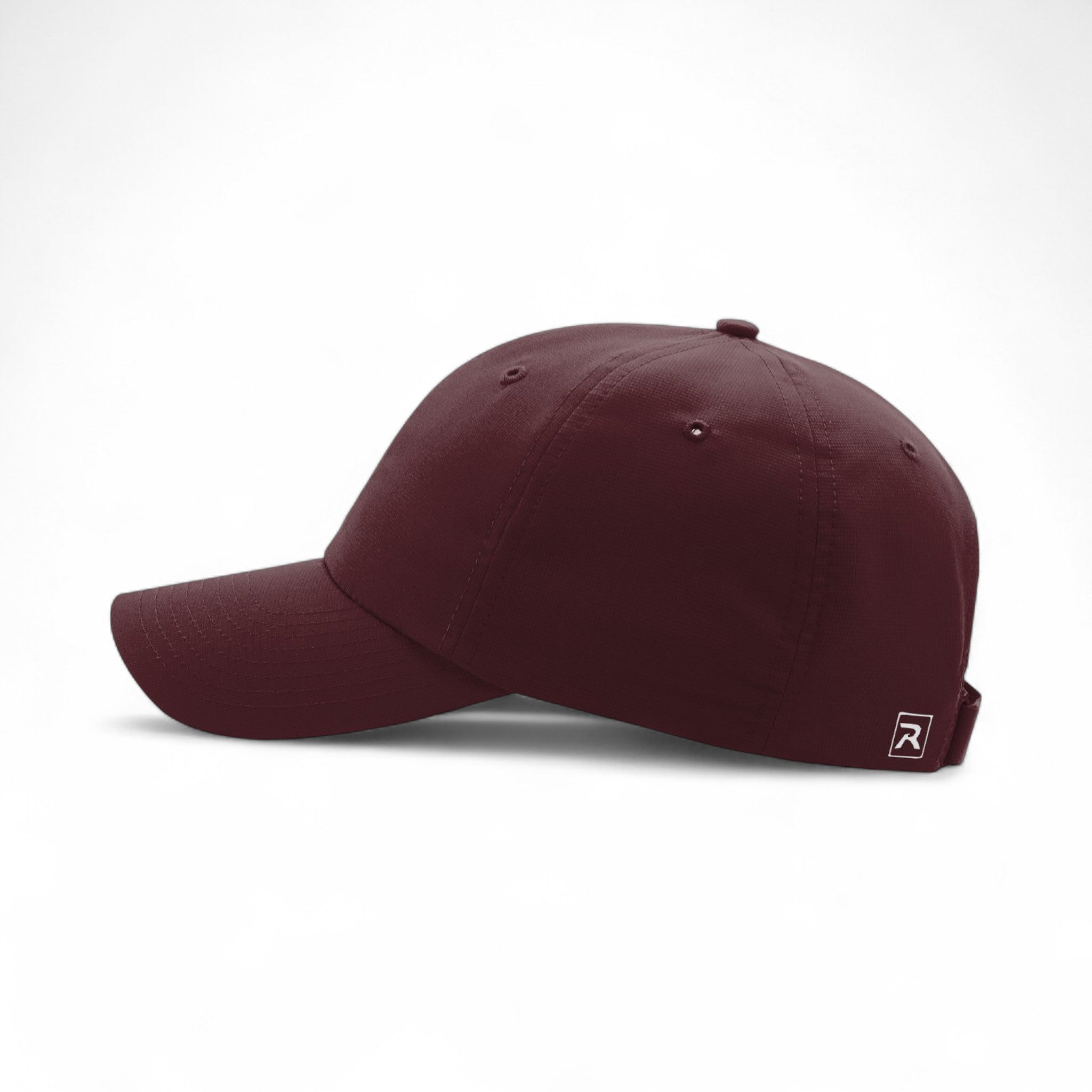 Left side view of Richardson 225 custom hat in maroon