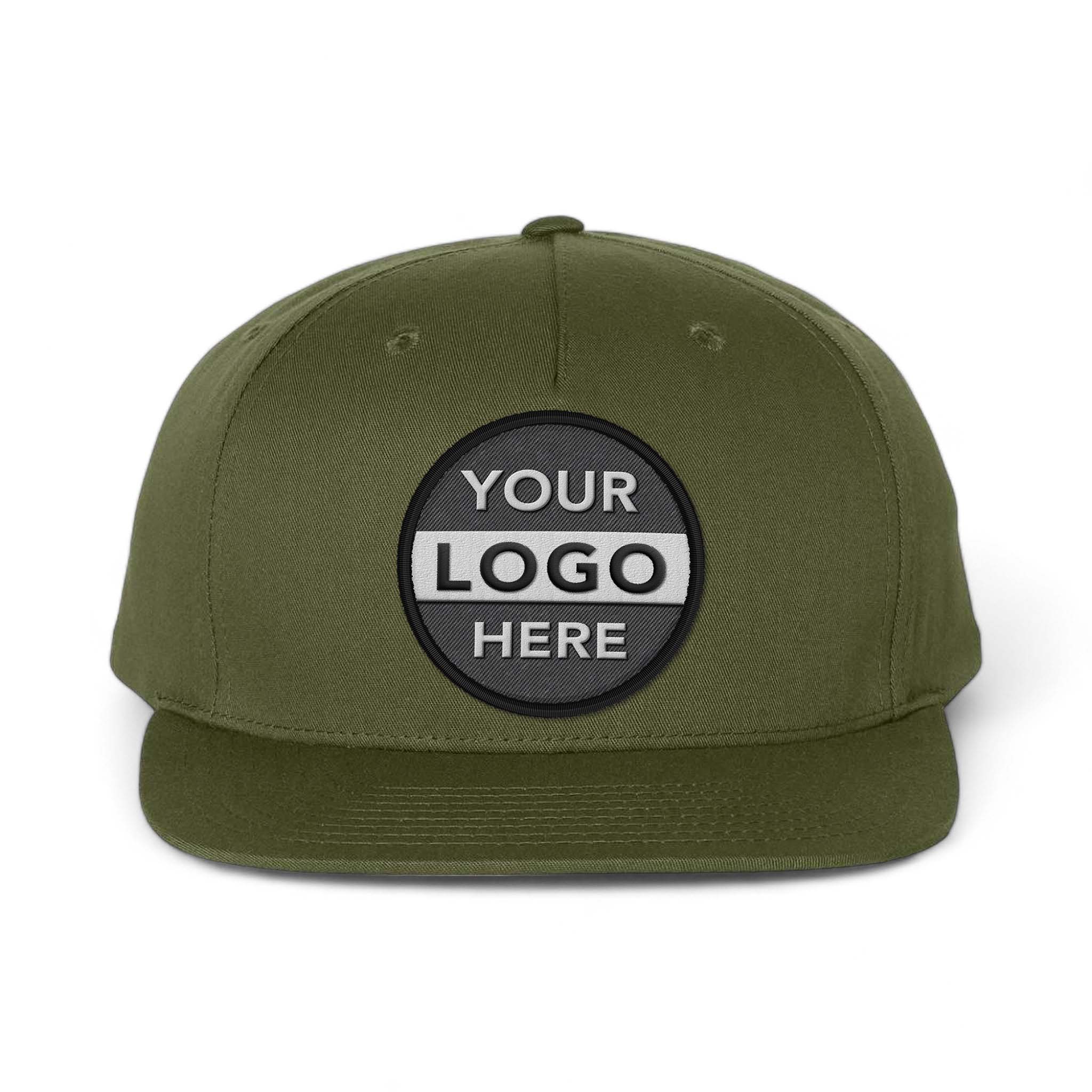 Richardson 255 custom embroidered patch hat in army olive